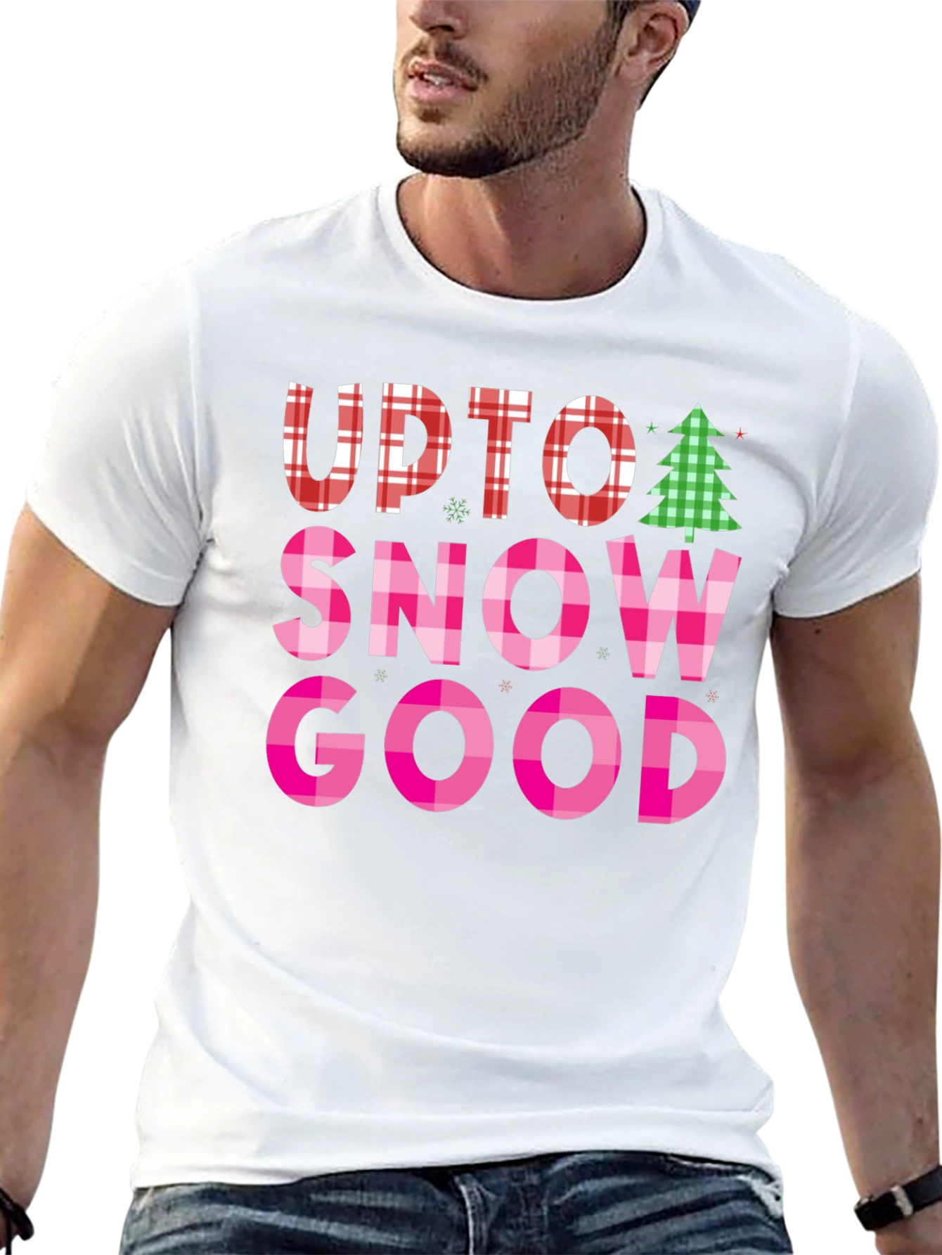 Up To Snow Good Black Graphic T-Shirt