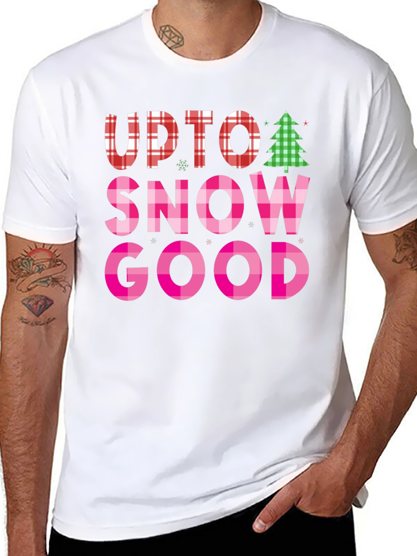 Up To Snow Good Black Graphic T-Shirt
