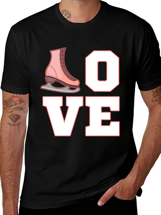 Love Ice Skating T-Shirt Black Cotton Blend