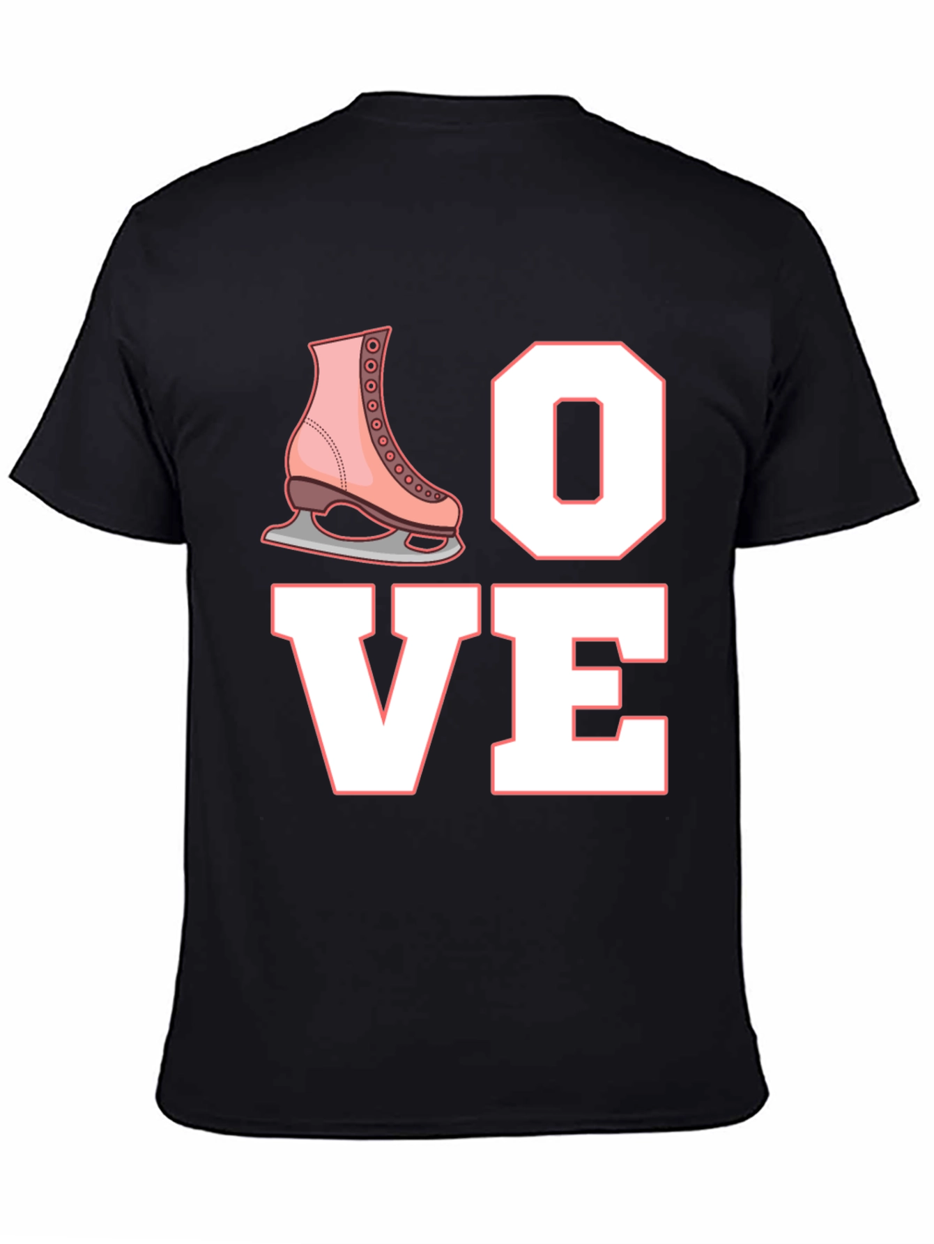 Love Ice Skating T-Shirt Black Cotton Blend