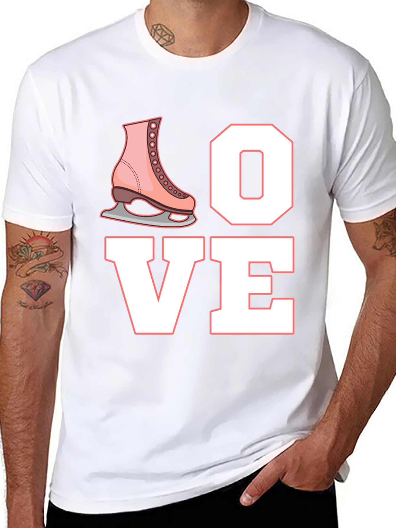 Love Ice Skating T-Shirt Black Cotton Blend
