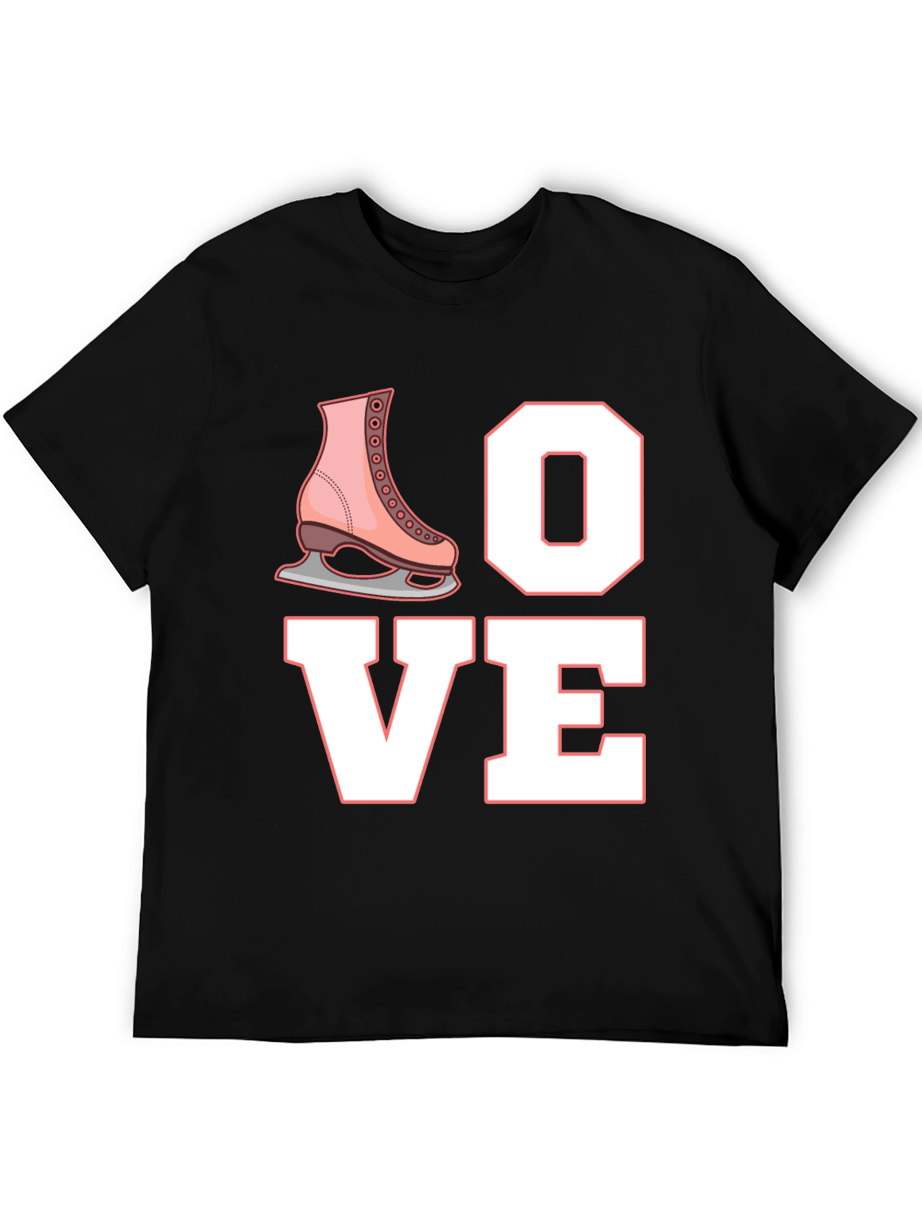 Love Ice Skating T-Shirt Black Cotton Blend
