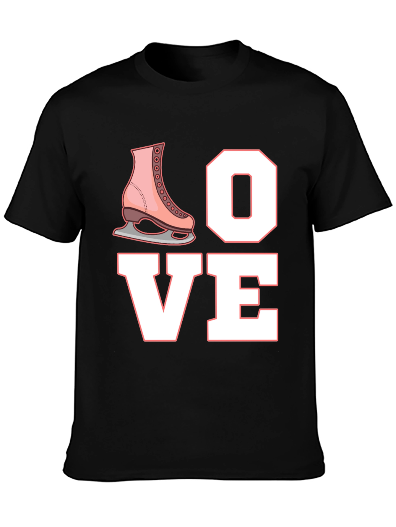 Love Ice Skating T-Shirt Black Cotton Blend