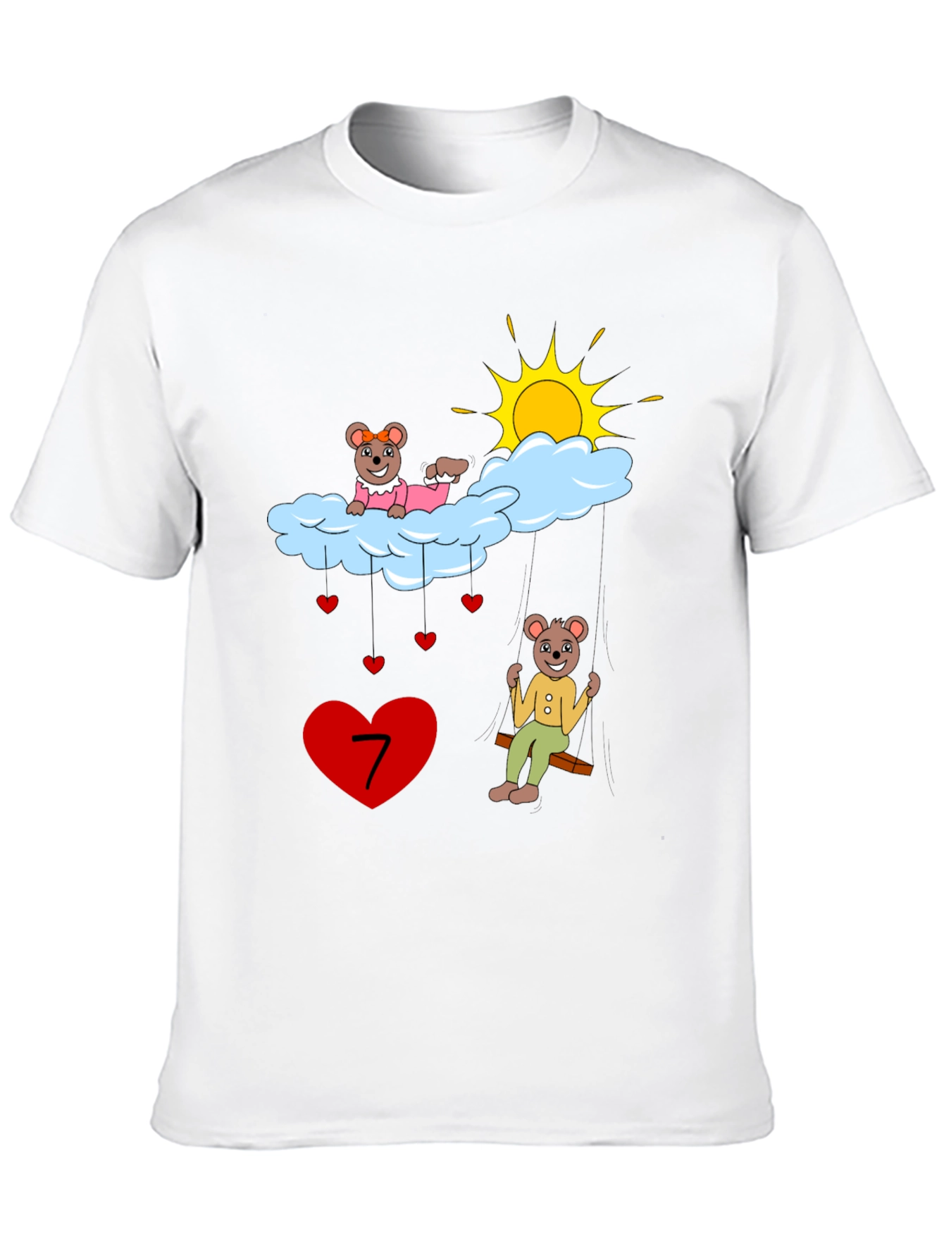 Cute Cartoon 7th Birthday T-Shirt