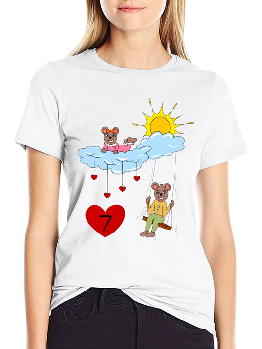 Cute Cartoon 7th Birthday T-Shirt