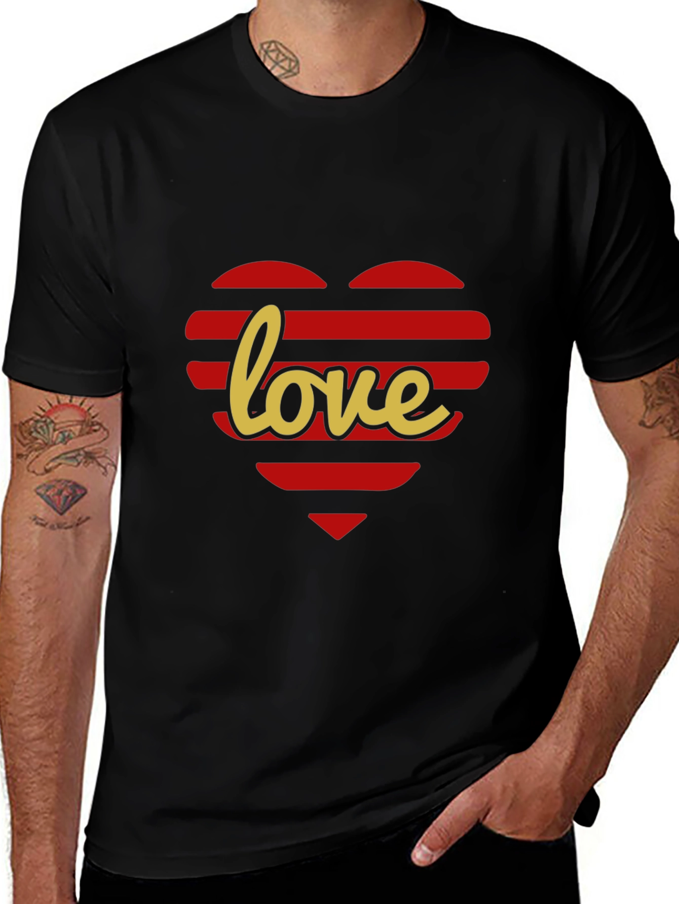 Love Heart Striped T-Shirt