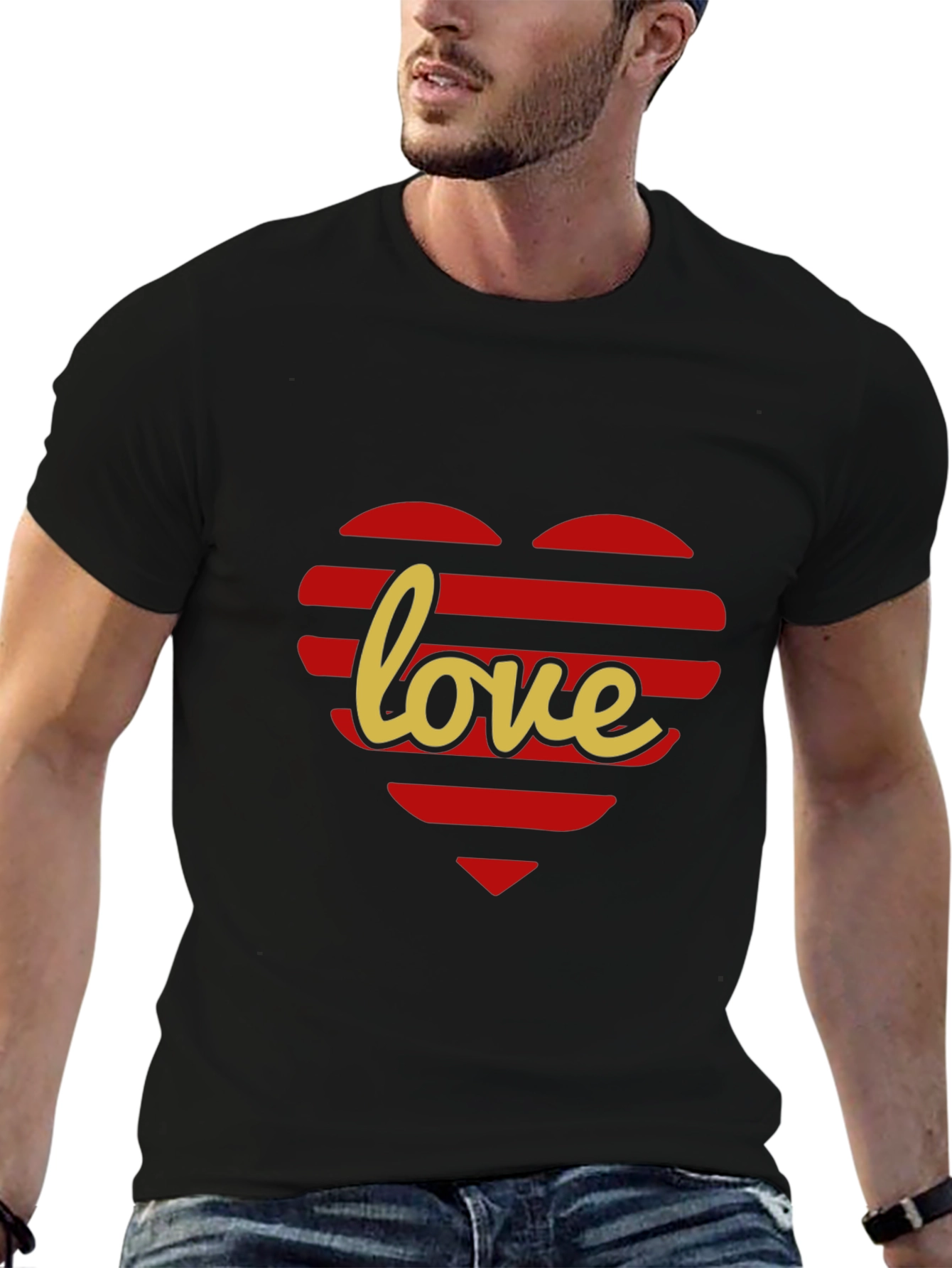 Love Heart Striped T-Shirt