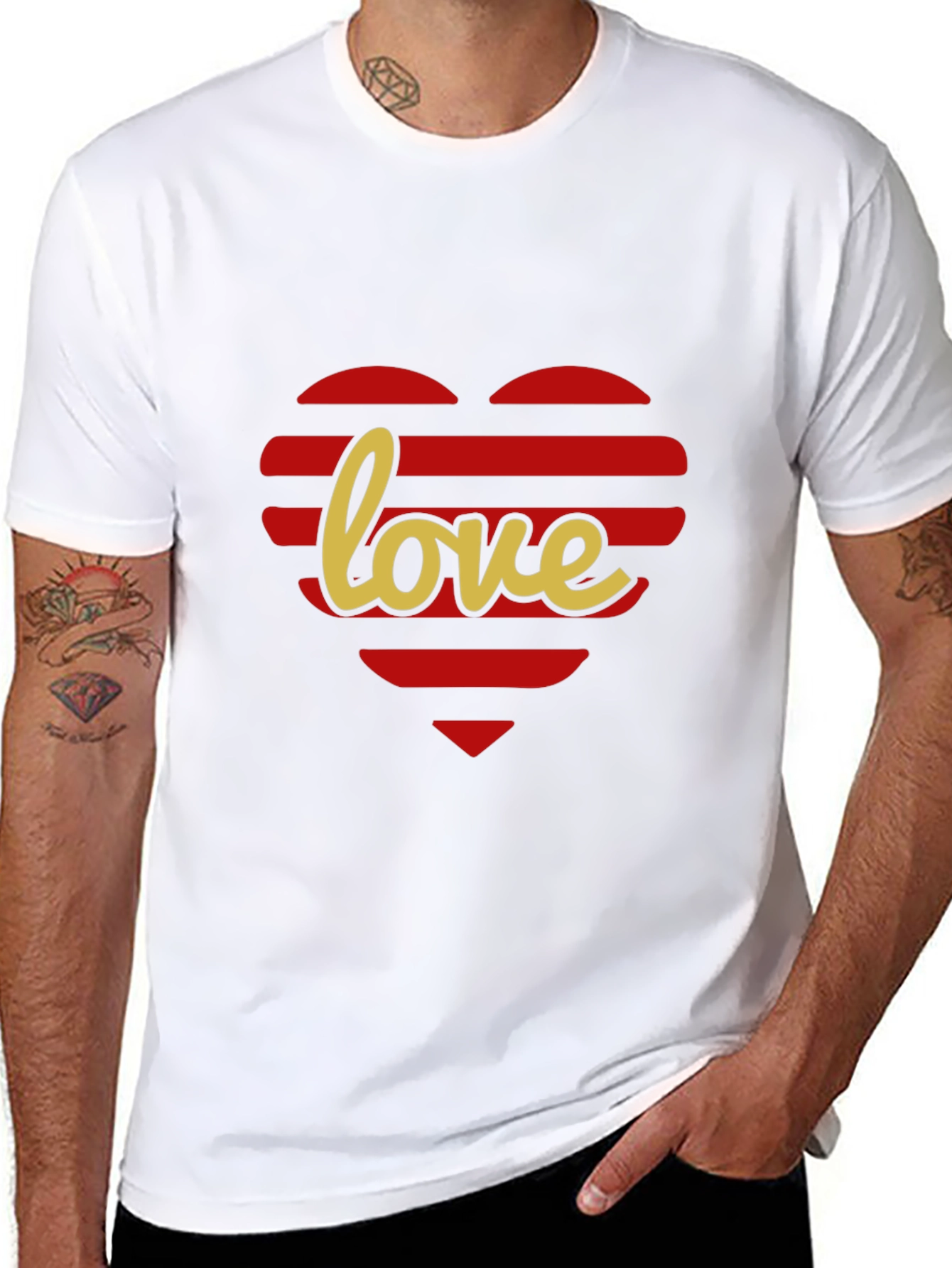 Love Heart Striped T-Shirt