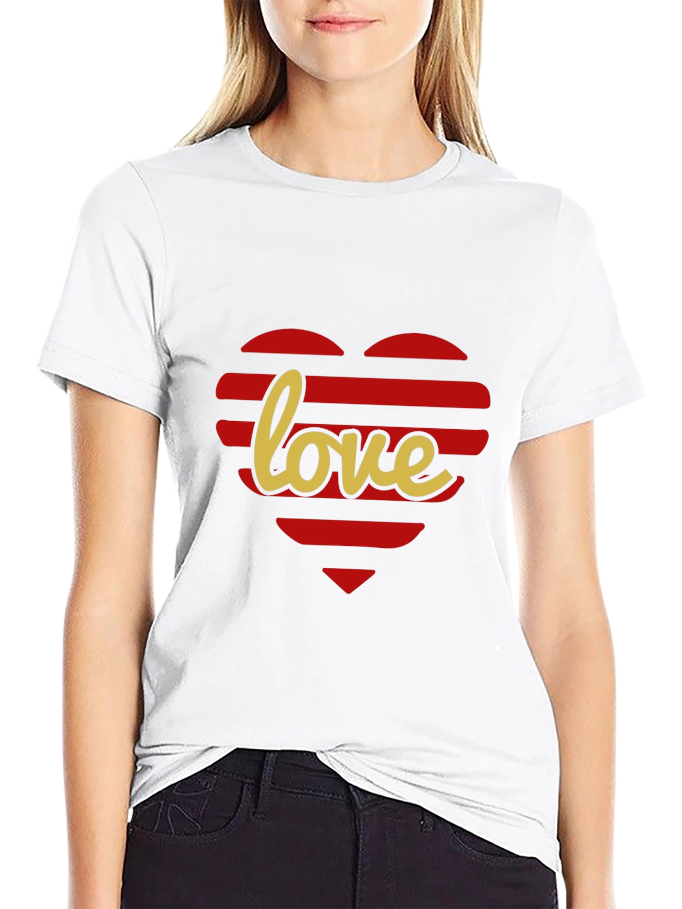 Love Heart Striped T-Shirt