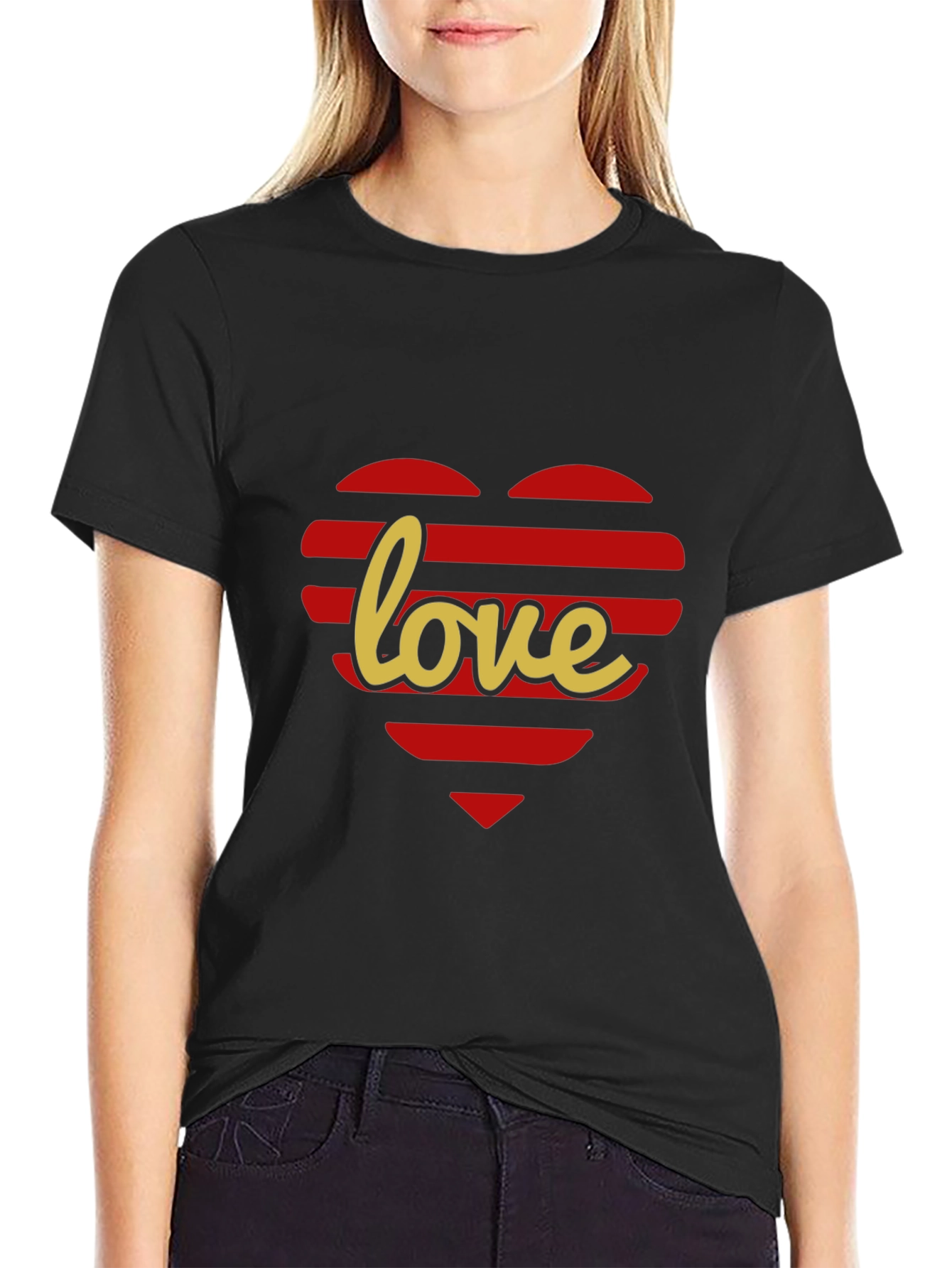 Love Heart Striped T-Shirt