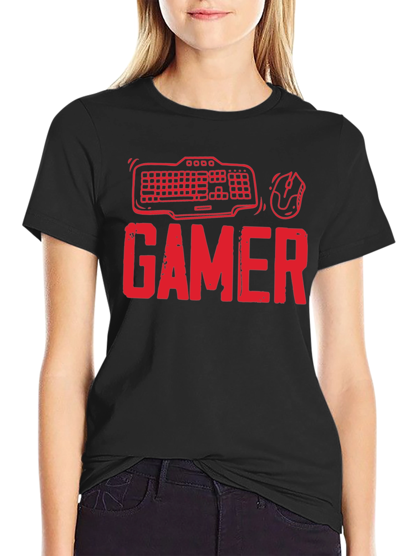 Gamer T-Shirt - Keyboard and Mouse Design