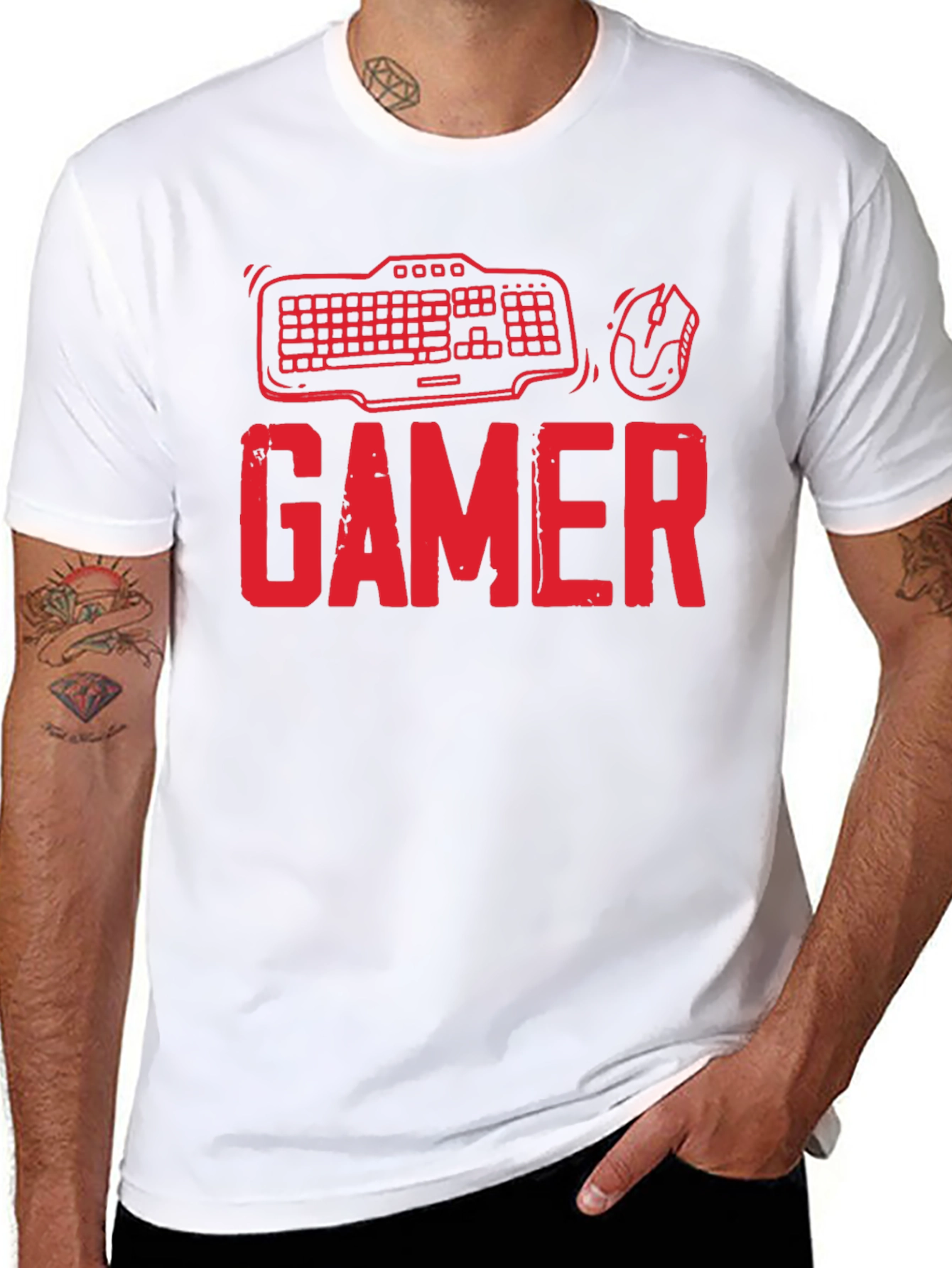 Gamer T-Shirt - Keyboard and Mouse Design