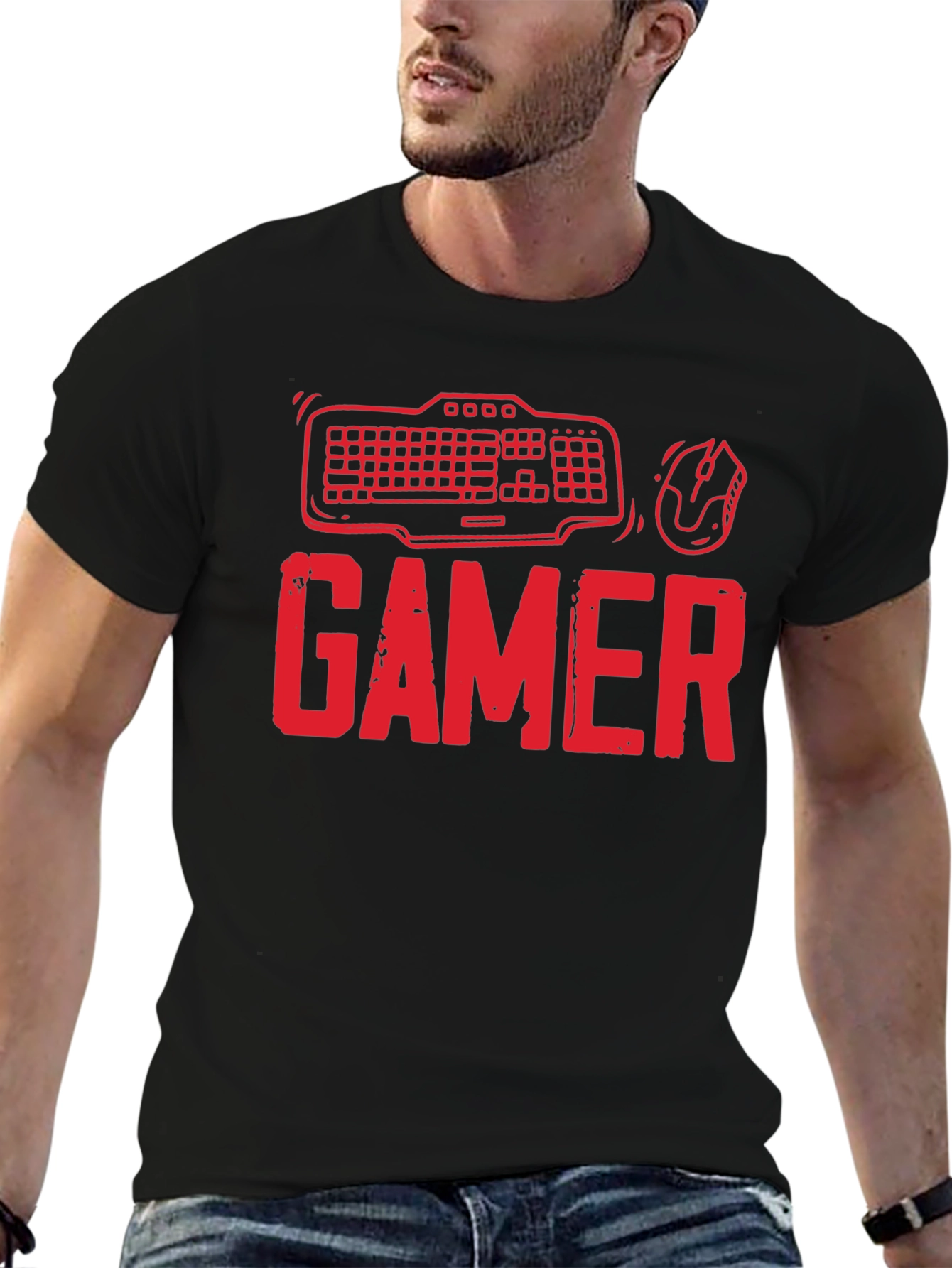 Gamer T-Shirt - Keyboard and Mouse Design