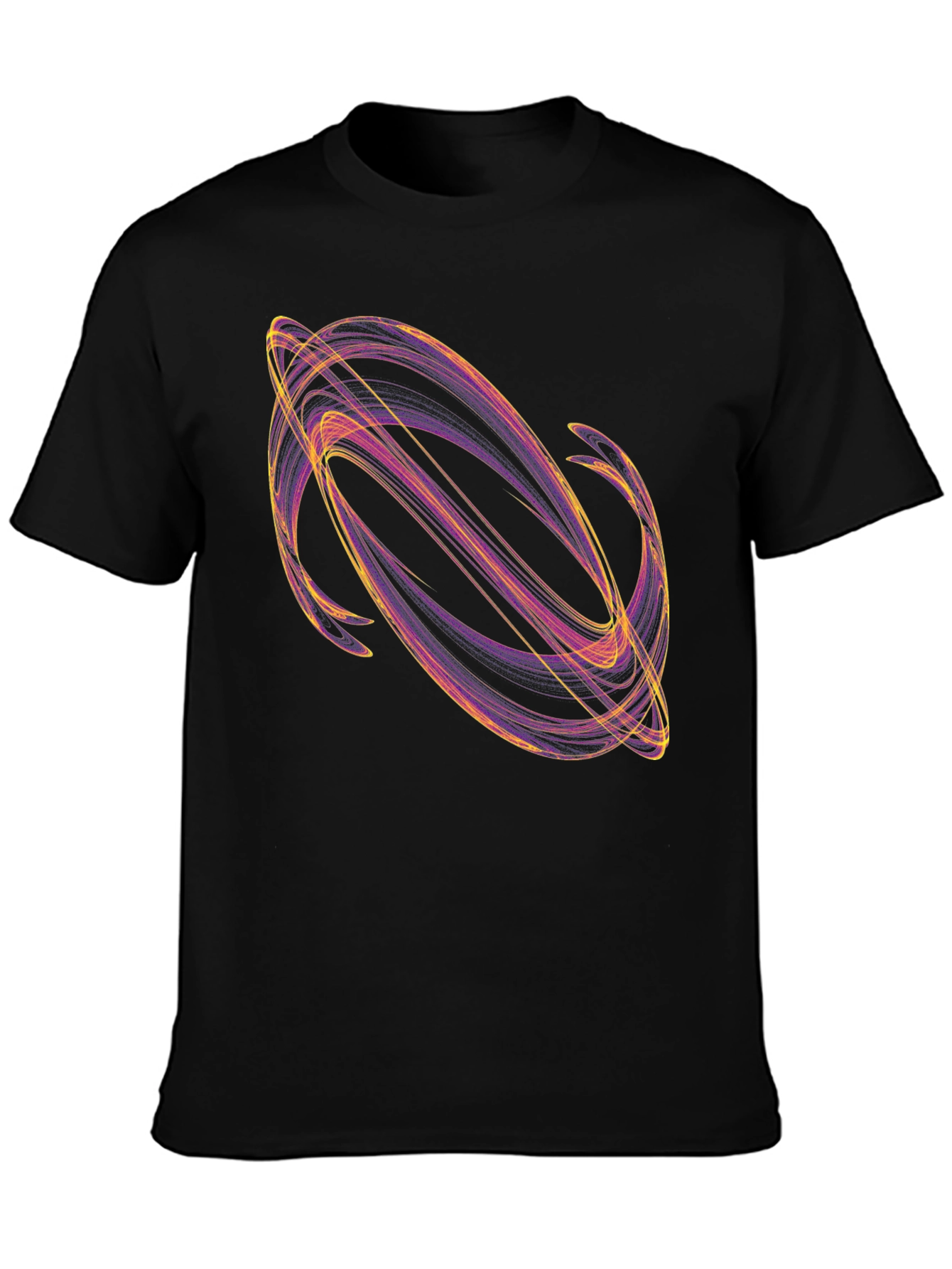 Abstract Swirl Graphic Black T-Shirt