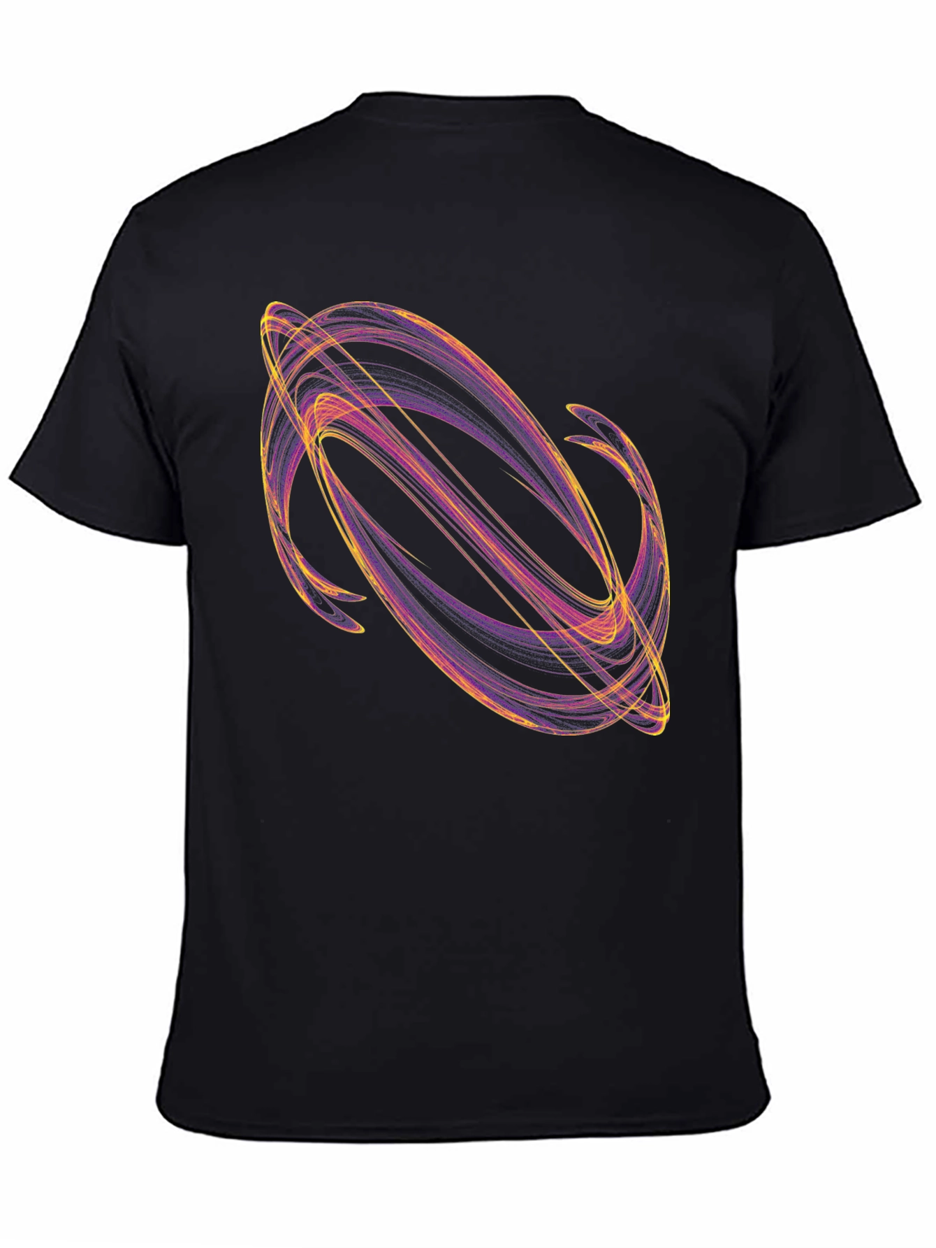 Abstract Swirl Graphic Black T-Shirt