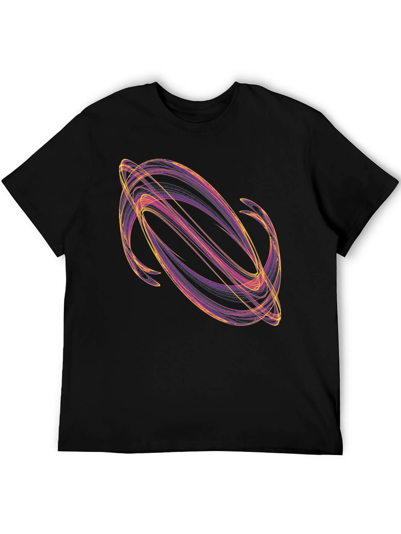 Abstract Swirl Graphic Black T-Shirt