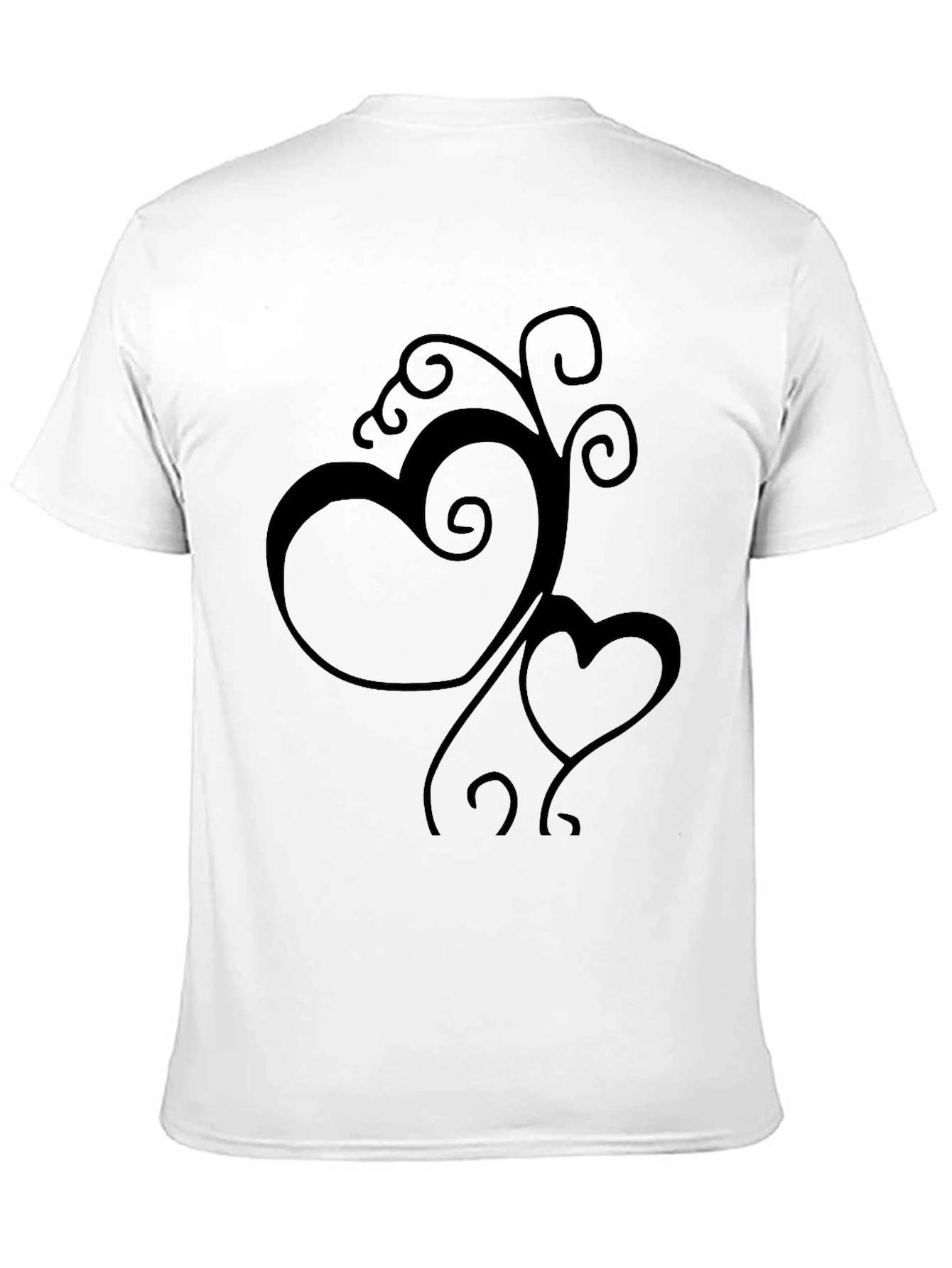 Elegant Black Heart Vine Graphic T-Shirt