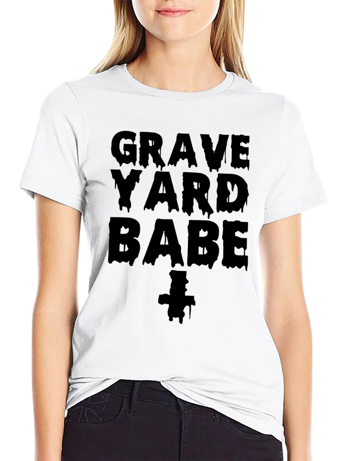 Graveyard Babe Graphic Tee - Black