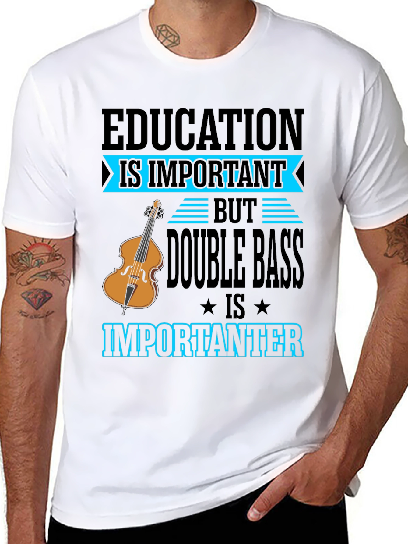 Education vs Double Bass T-Shirt