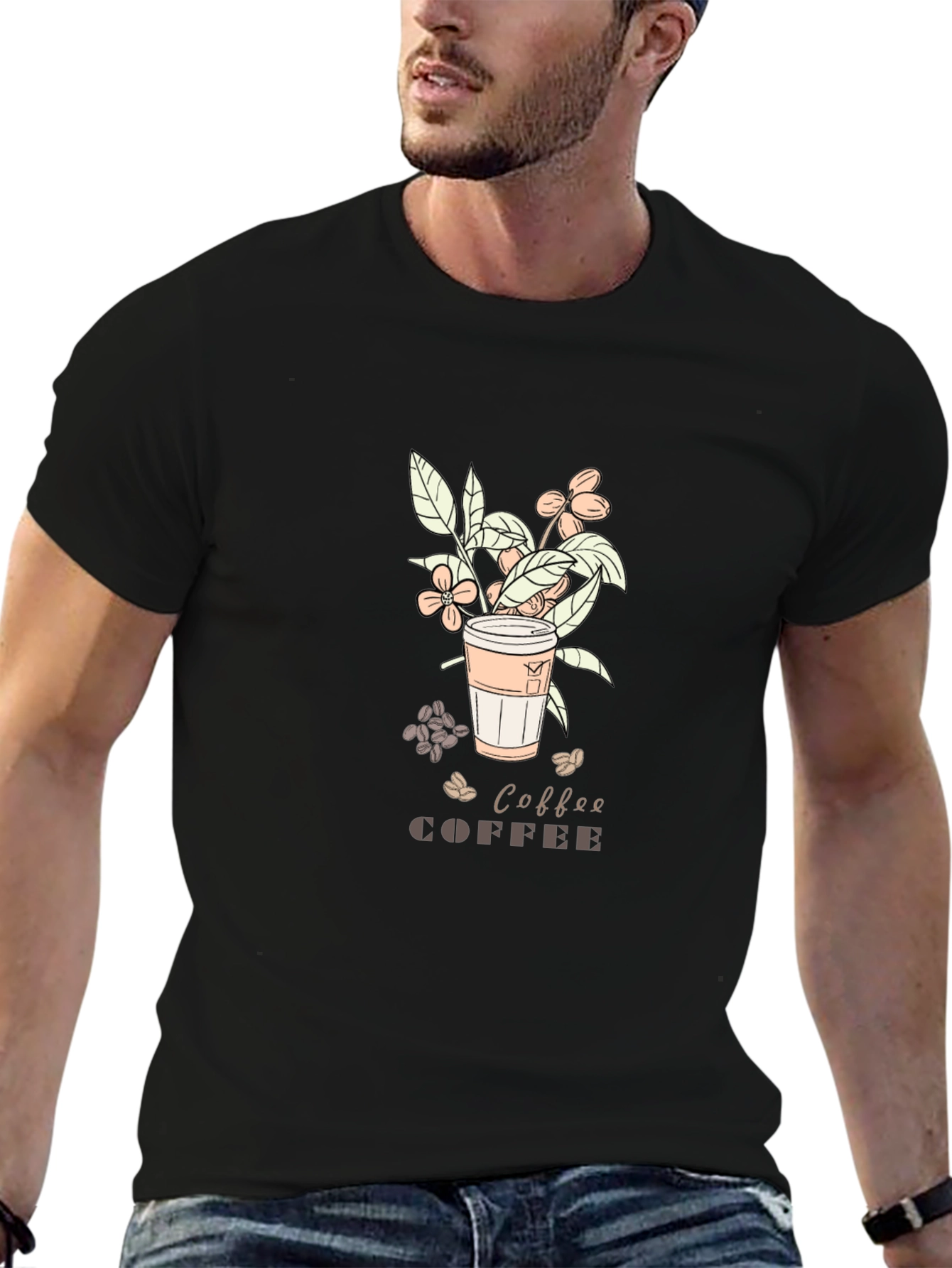 Coffee Lover T-Shirt - Graphic Print Soft Cotton Blend