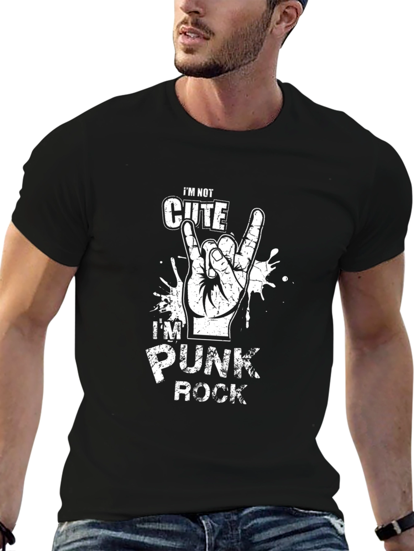 Punk Rock Graphic T-Shirt - Devil Horns Hand