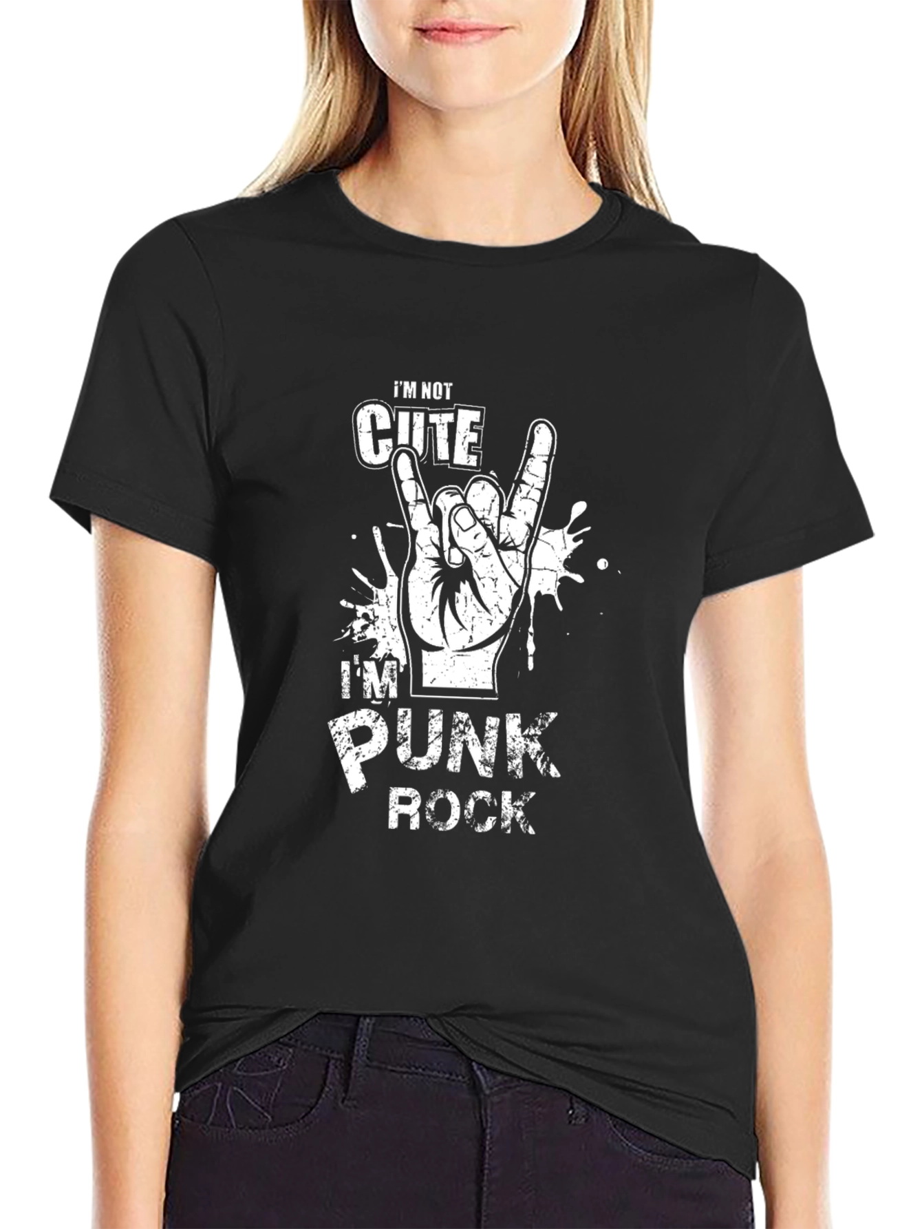 Punk Rock Graphic T-Shirt - Devil Horns Hand