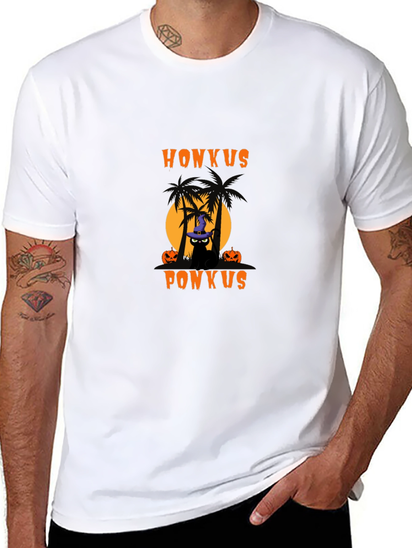 Honkus Ponkus Halloween Black Cat T-Shirt
