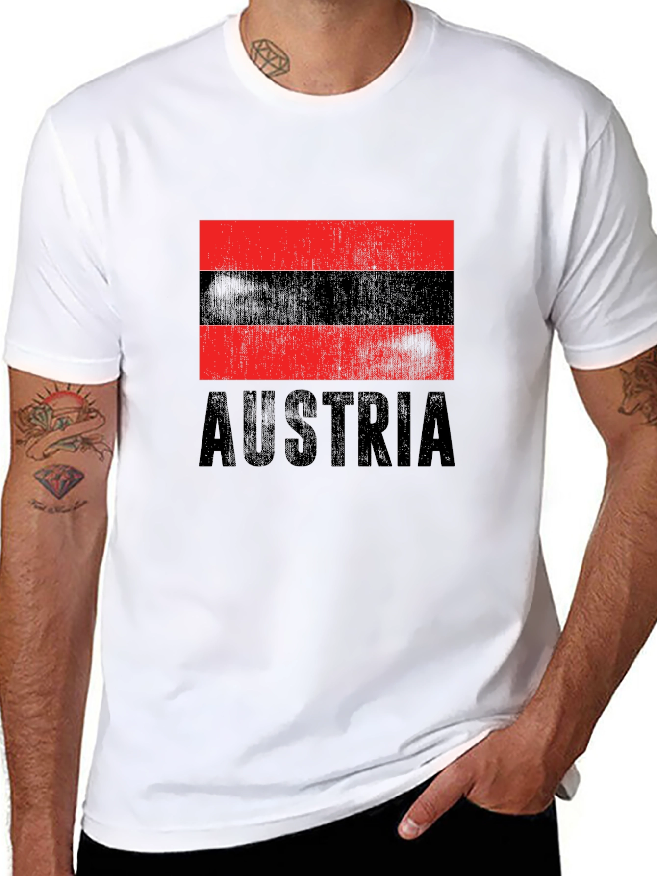 Austria Flag T-Shirt - Black Graphic Tee