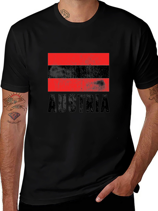 Austria Flag T-Shirt - Black Graphic Tee