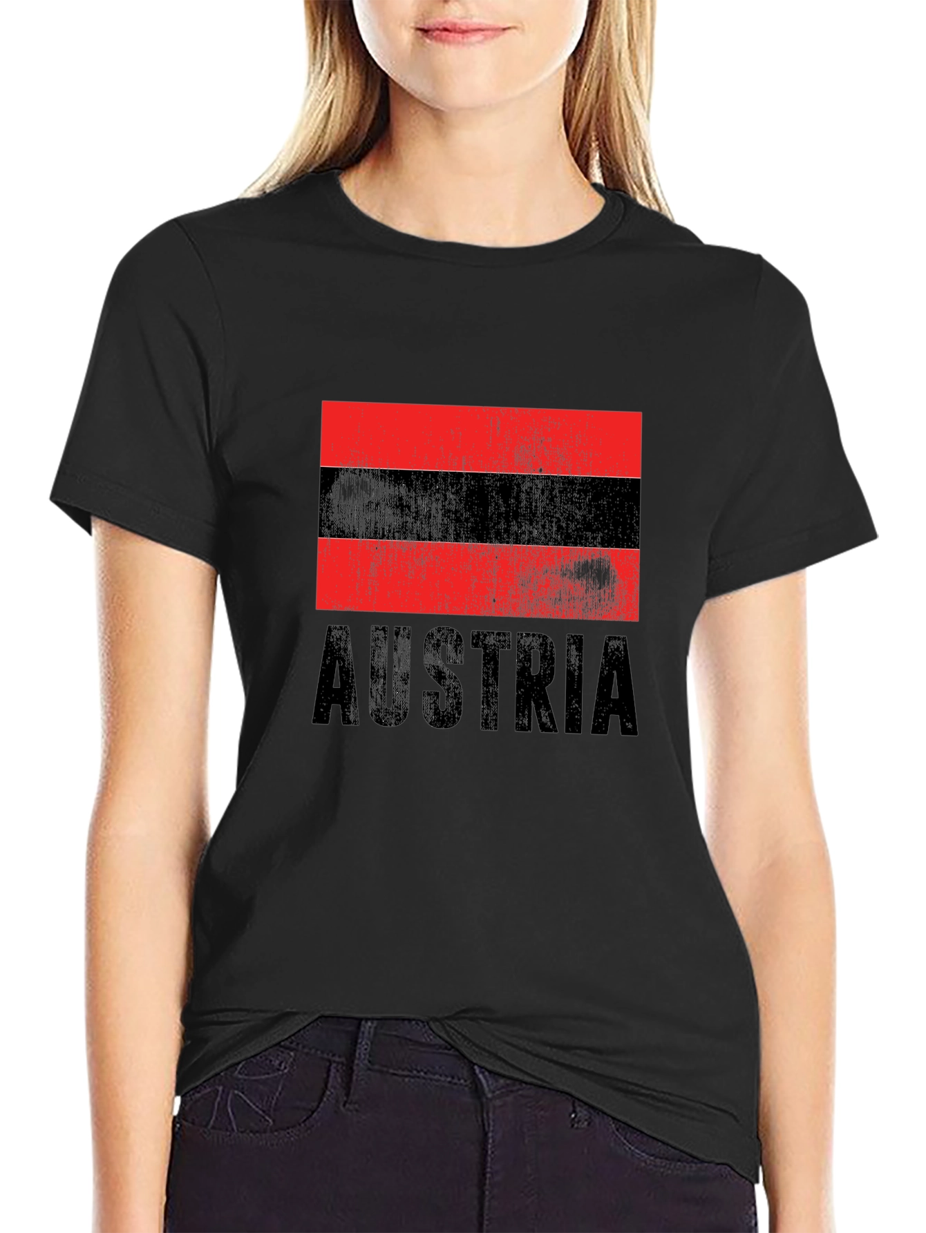 Austria Flag T-Shirt - Black Graphic Tee