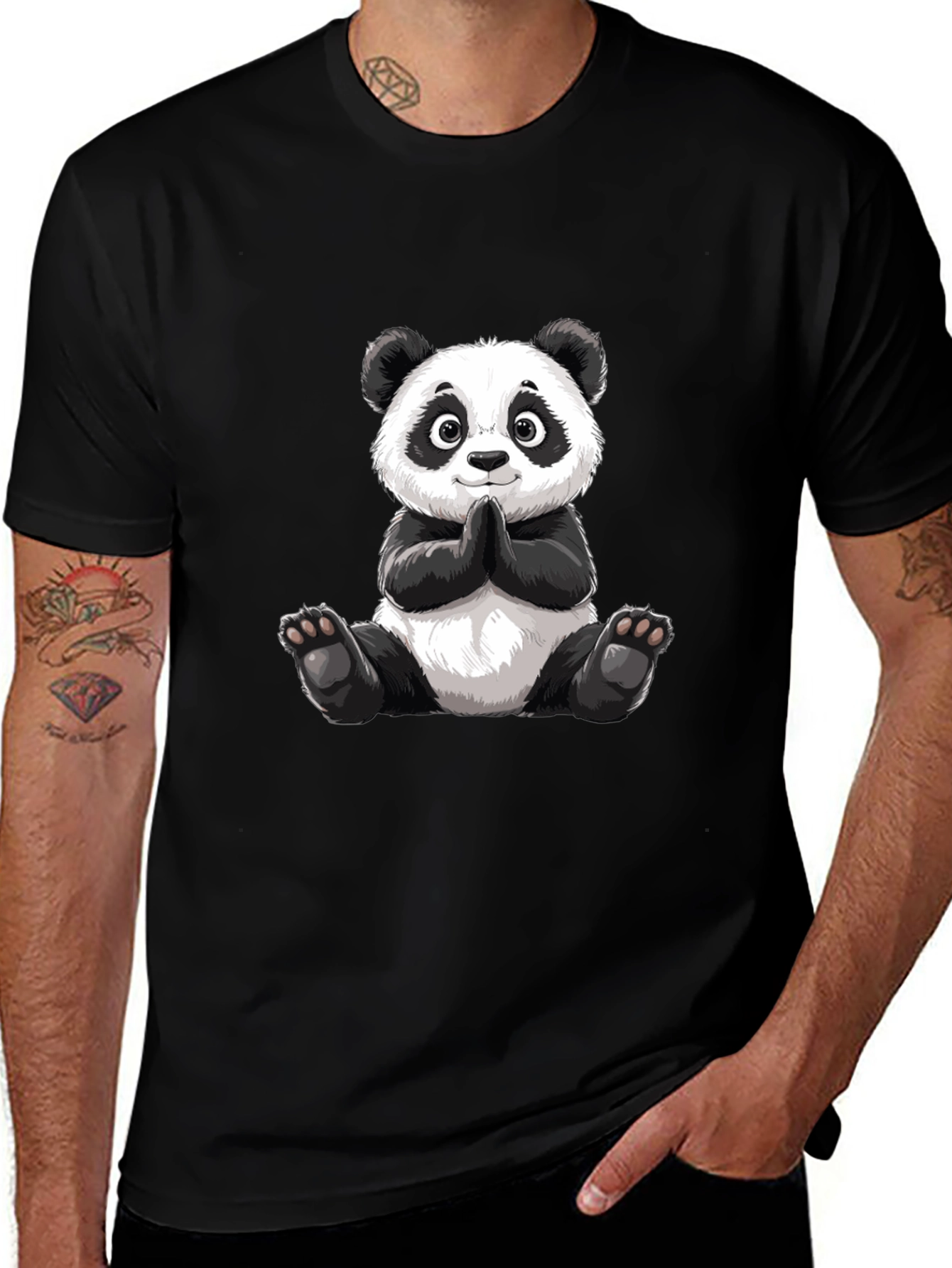 Cute Panda Graphic Tee - Soft Cotton Blend