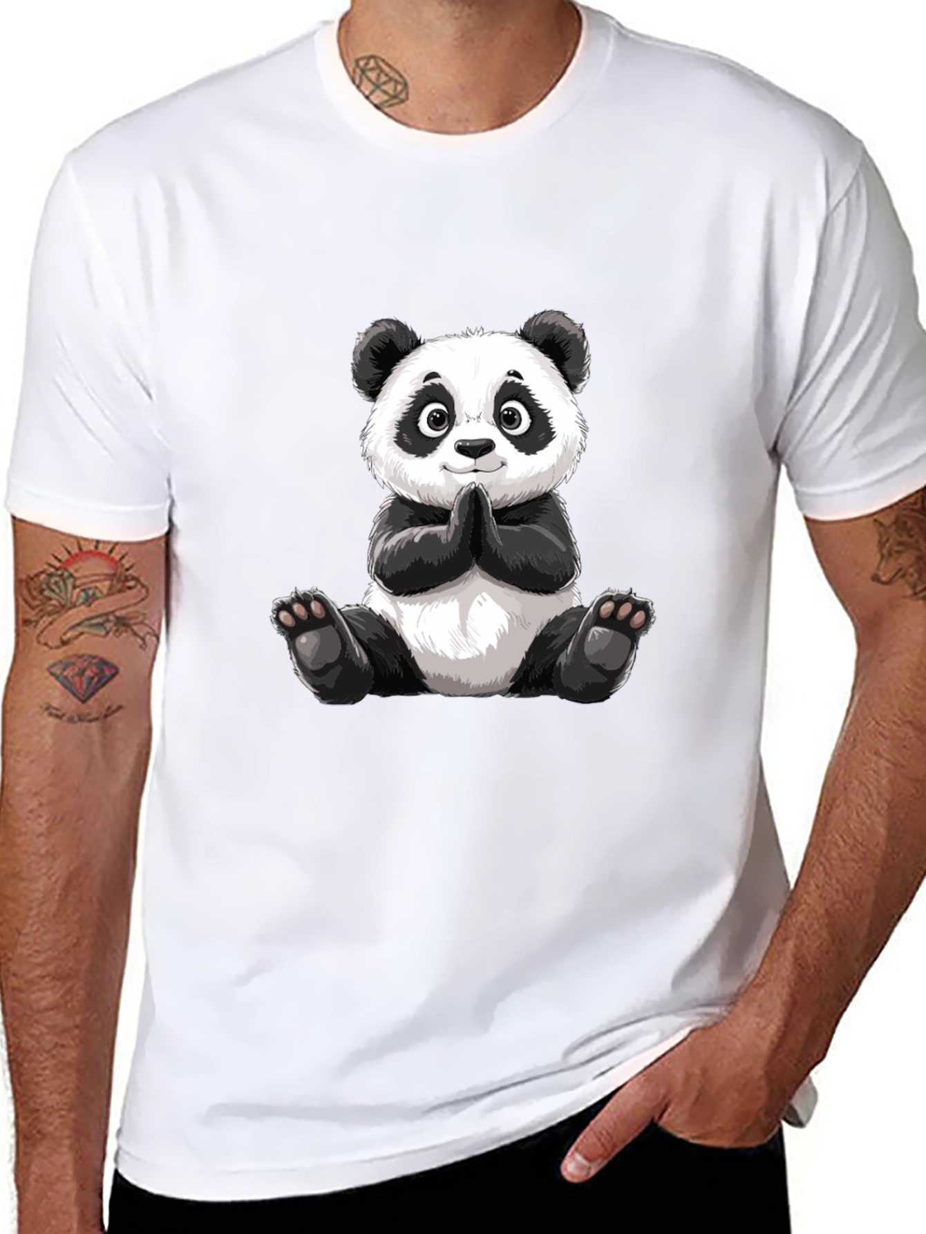 Cute Panda Graphic Tee - Soft Cotton Blend