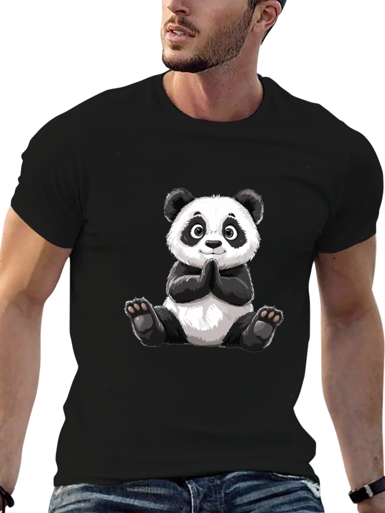 Cute Panda Graphic Tee - Soft Cotton Blend
