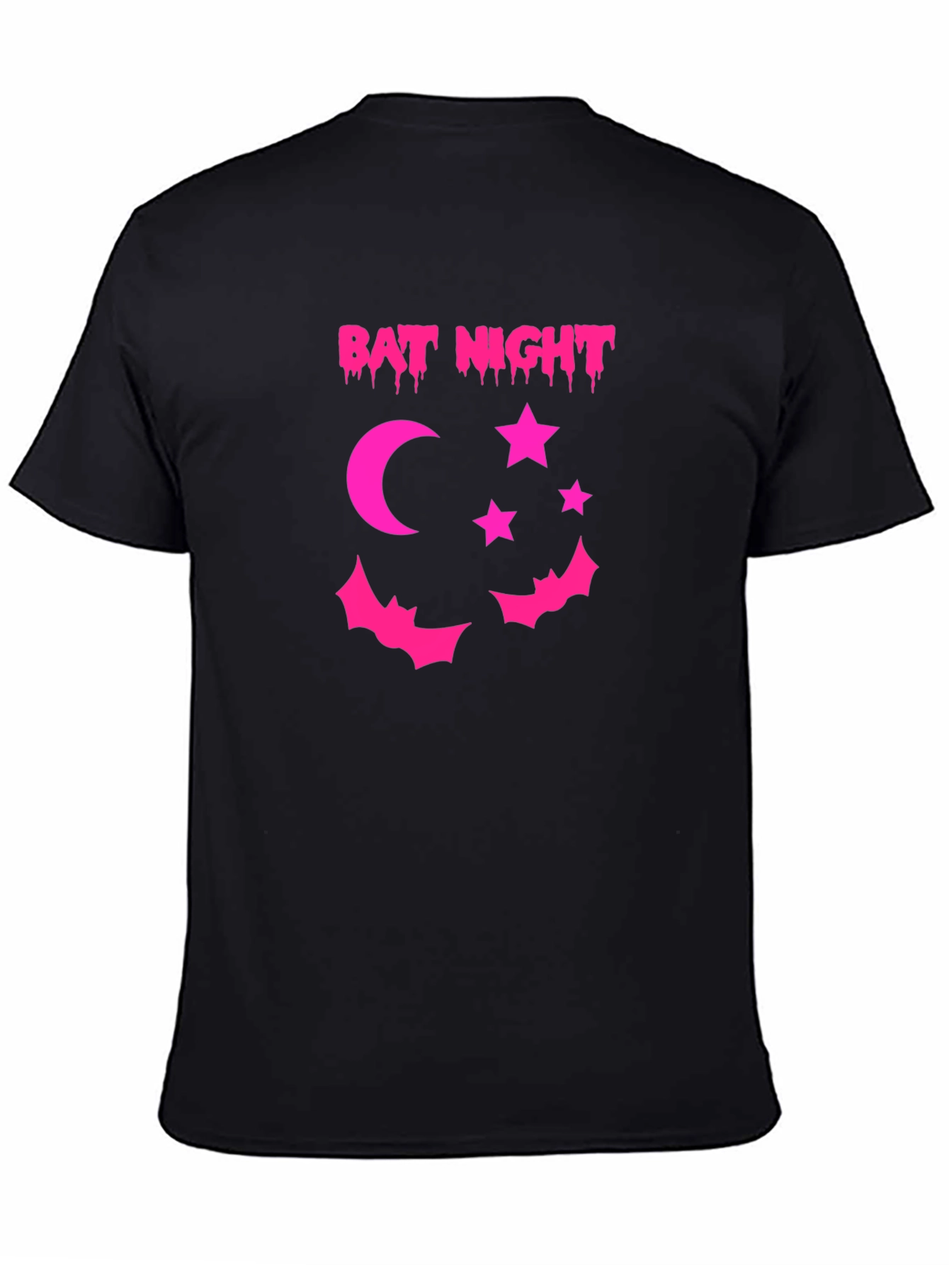Bat Night Graphic Tee - Spooky Season Apparel