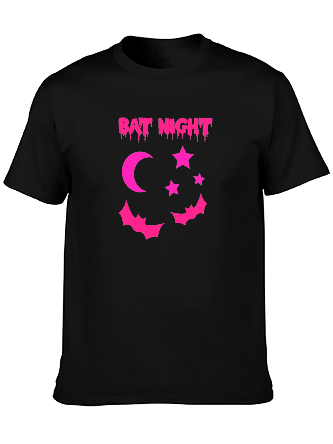 Bat Night Graphic Tee - Spooky Season Apparel