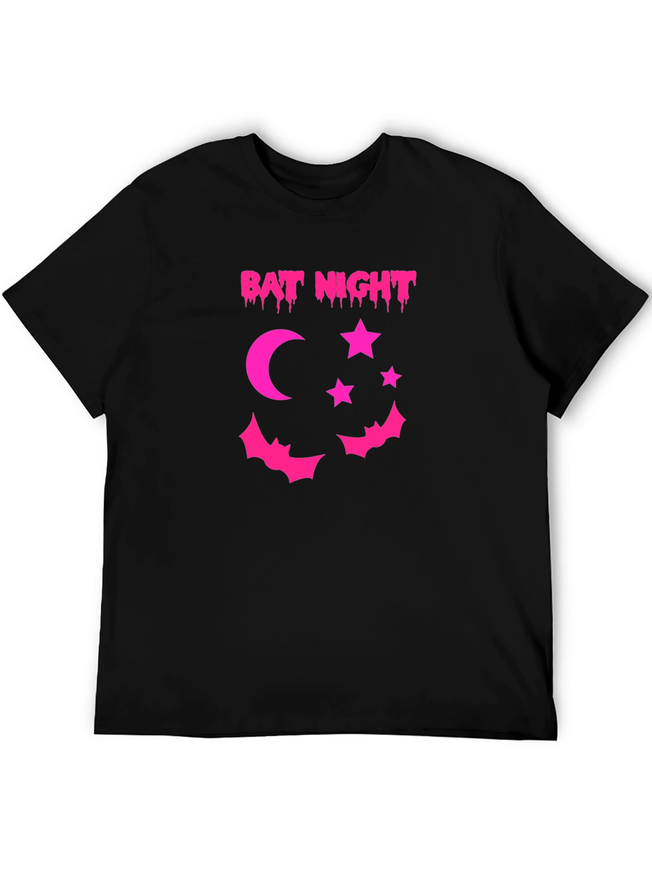 Bat Night Graphic Tee - Spooky Season Apparel