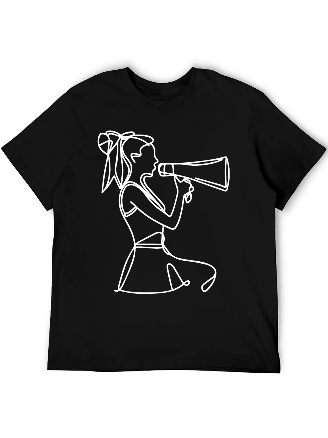 Cheerleader Graphic Tee - Modern Line Art Design