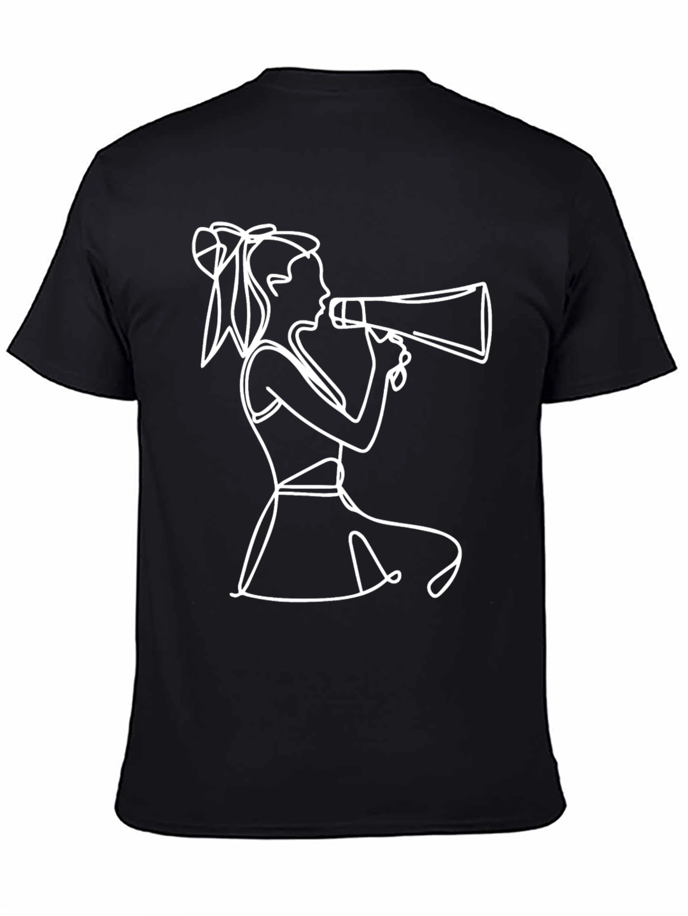 Cheerleader Graphic Tee - Modern Line Art Design