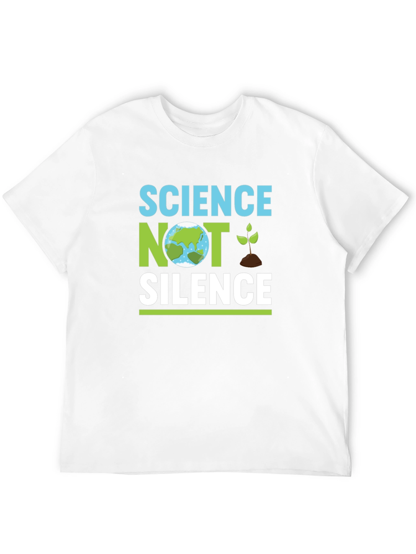 Science Not Silence Black T-Shirt Earth Graphic Tee