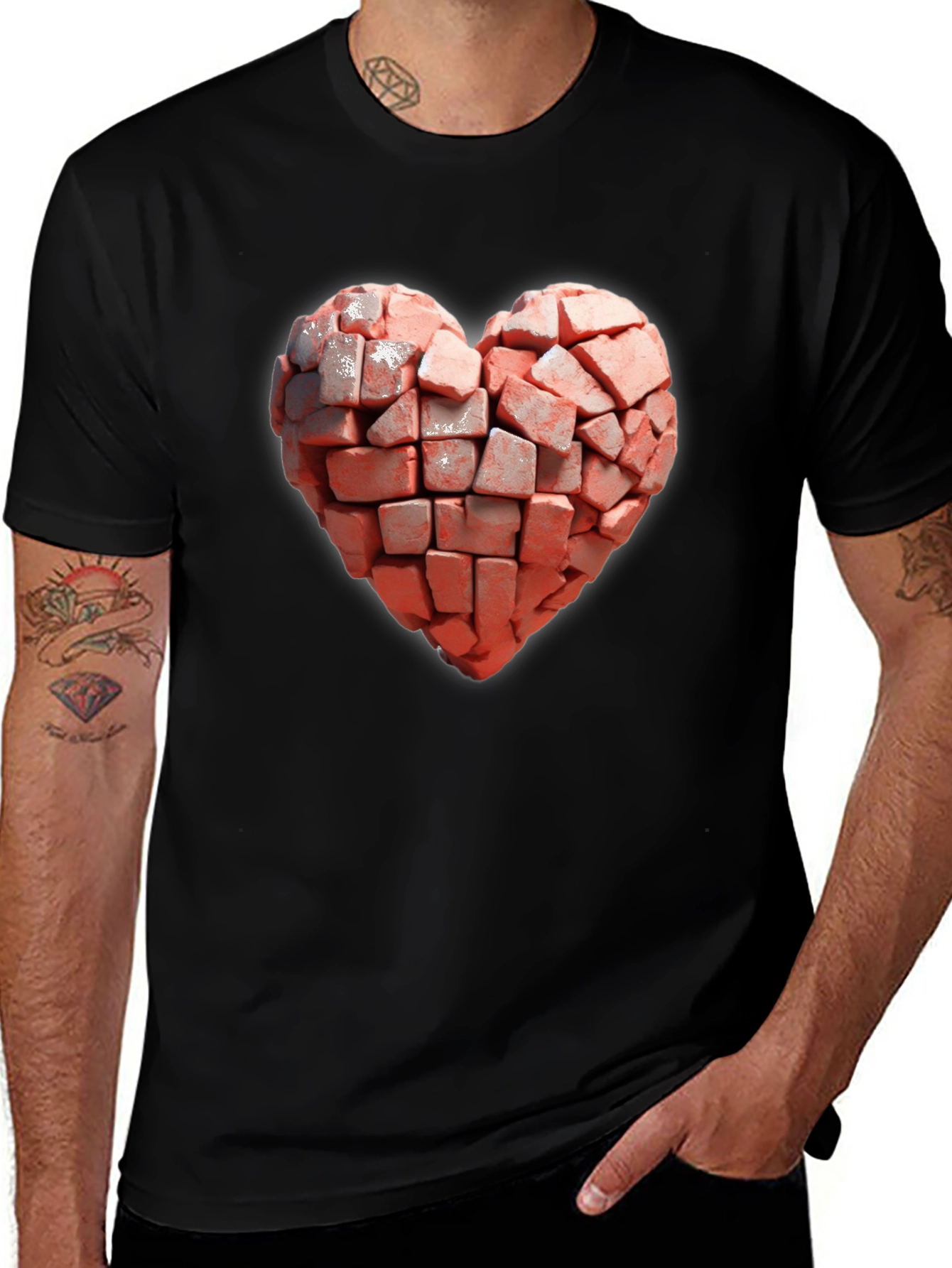 Brick Heart T-Shirt - Unique Graphic Tee