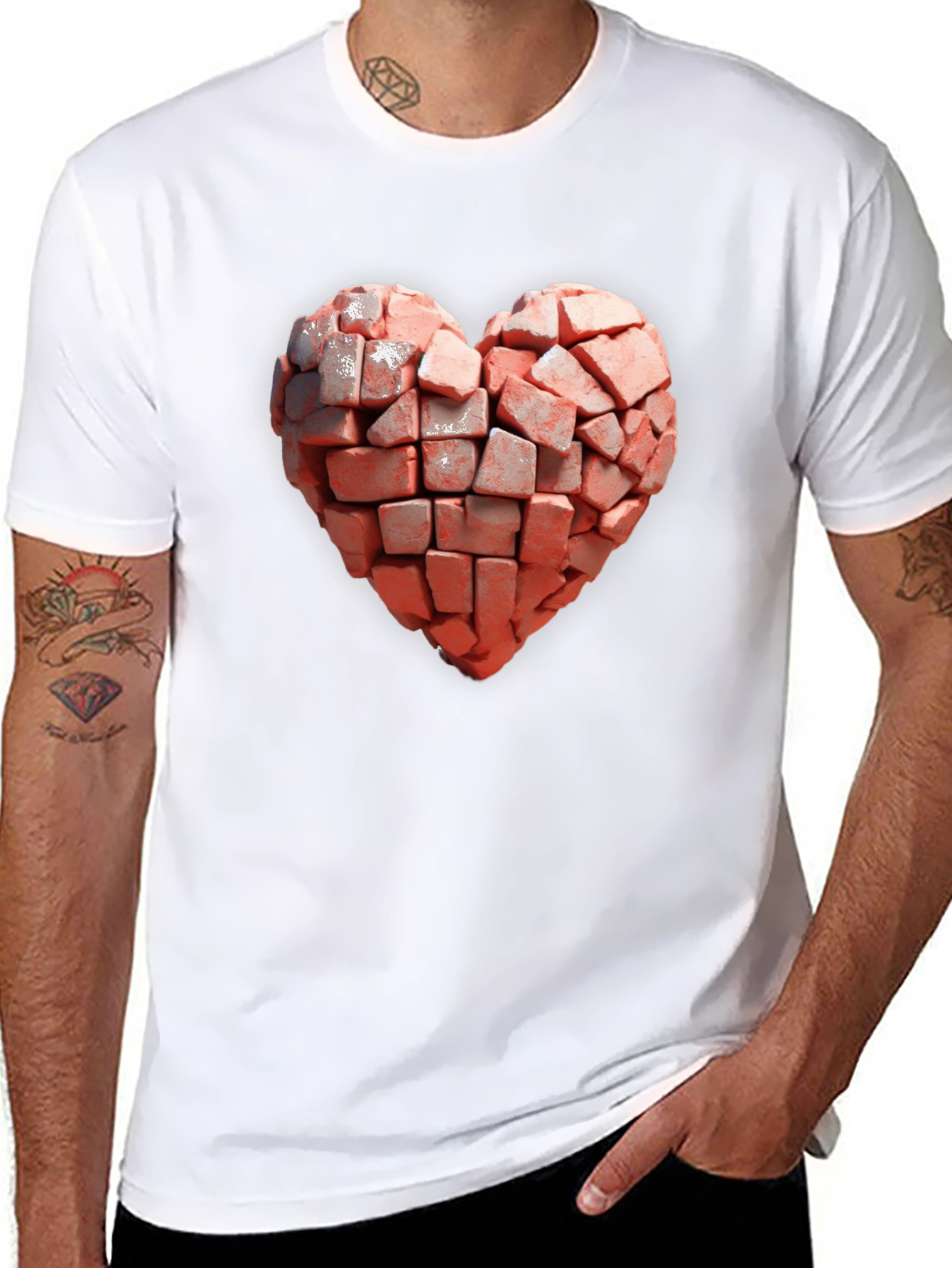 Brick Heart T-Shirt - Unique Graphic Tee