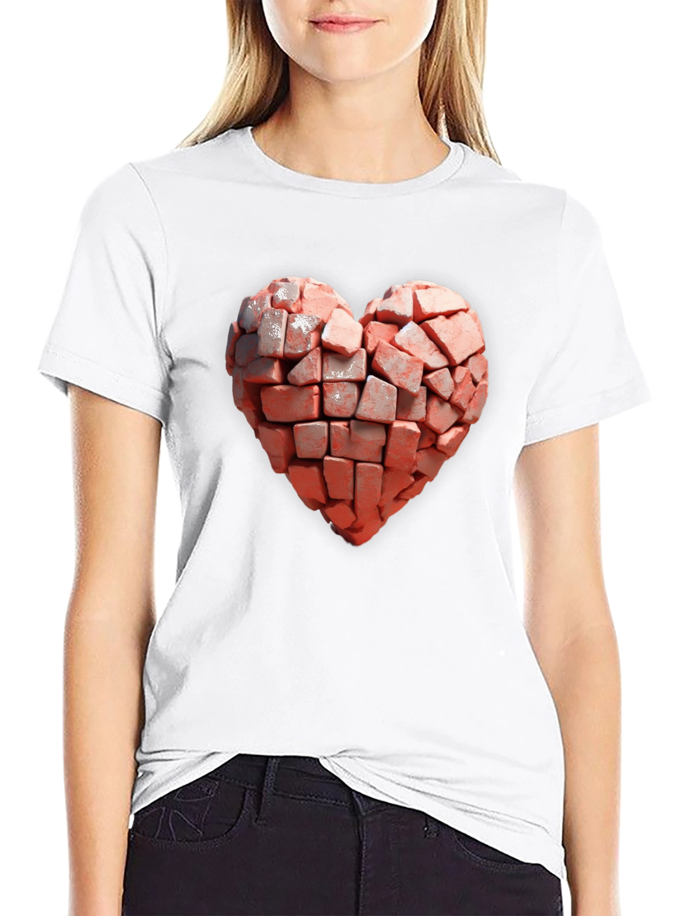 Brick Heart T-Shirt - Unique Graphic Tee