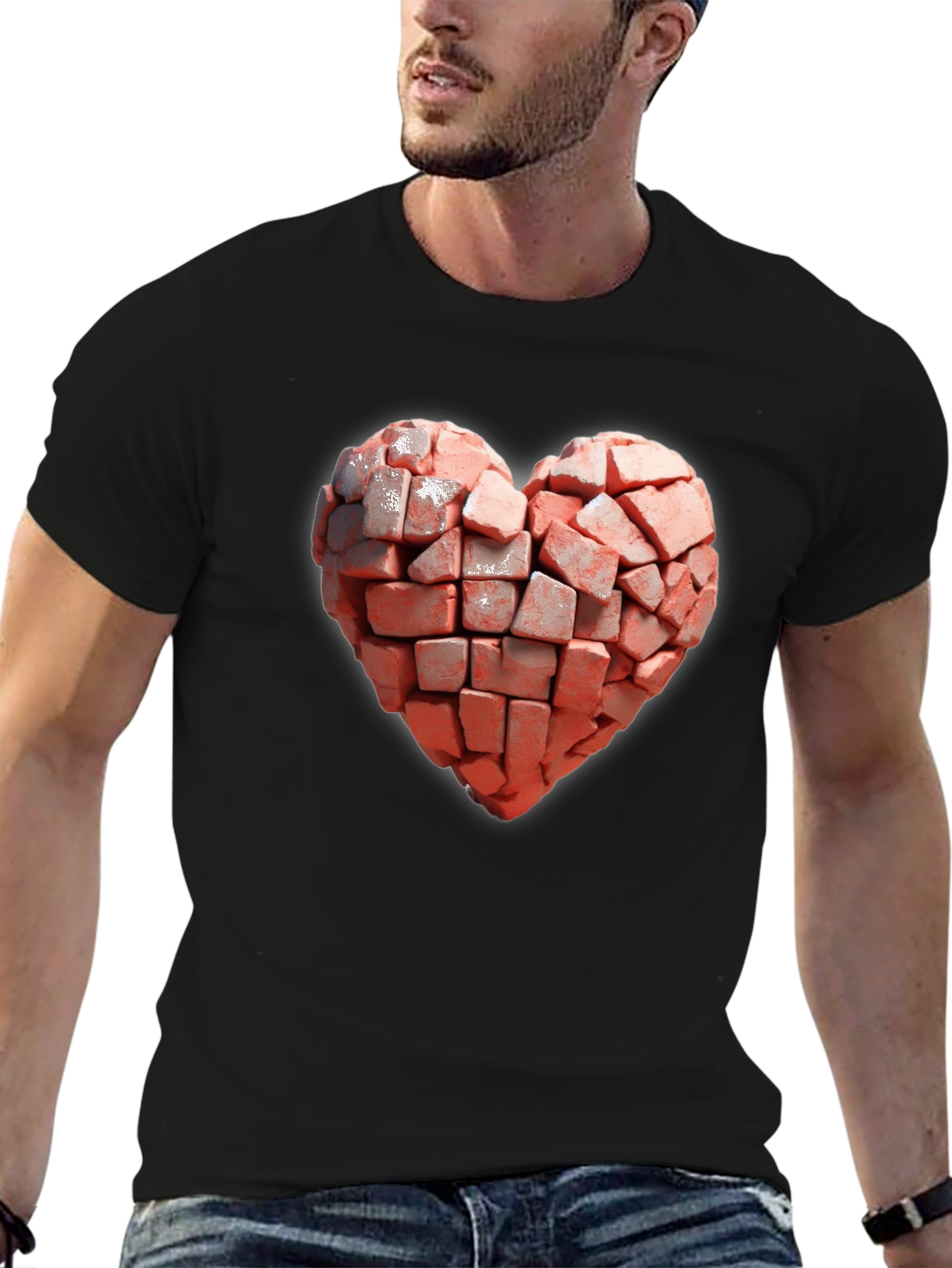Brick Heart T-Shirt - Unique Graphic Tee