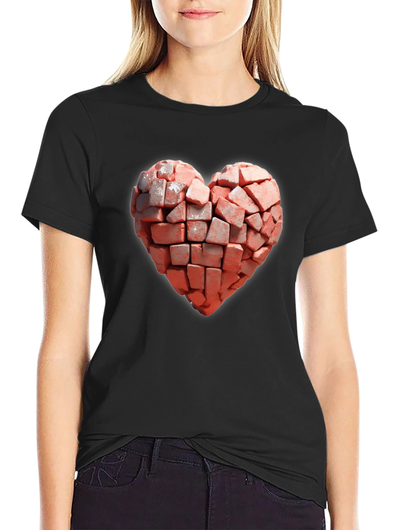 Brick Heart T-Shirt - Unique Graphic Tee