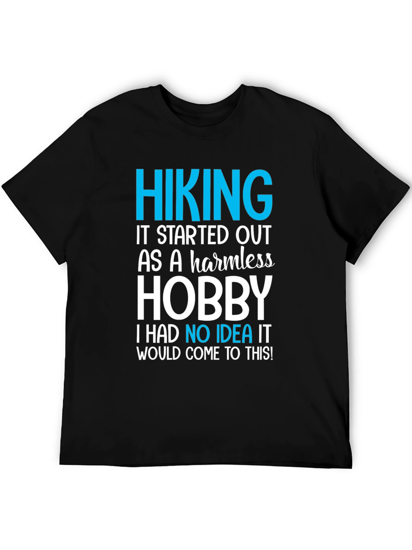 Hiking Hobby Graphic Tee - Black Casual T-Shirt