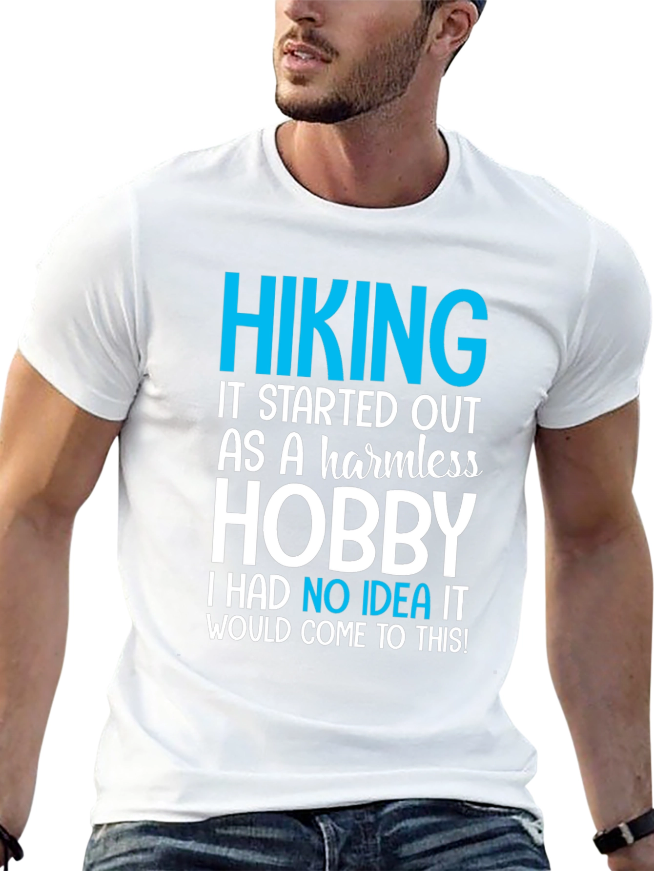 Hiking Hobby Graphic Tee - Black Casual T-Shirt