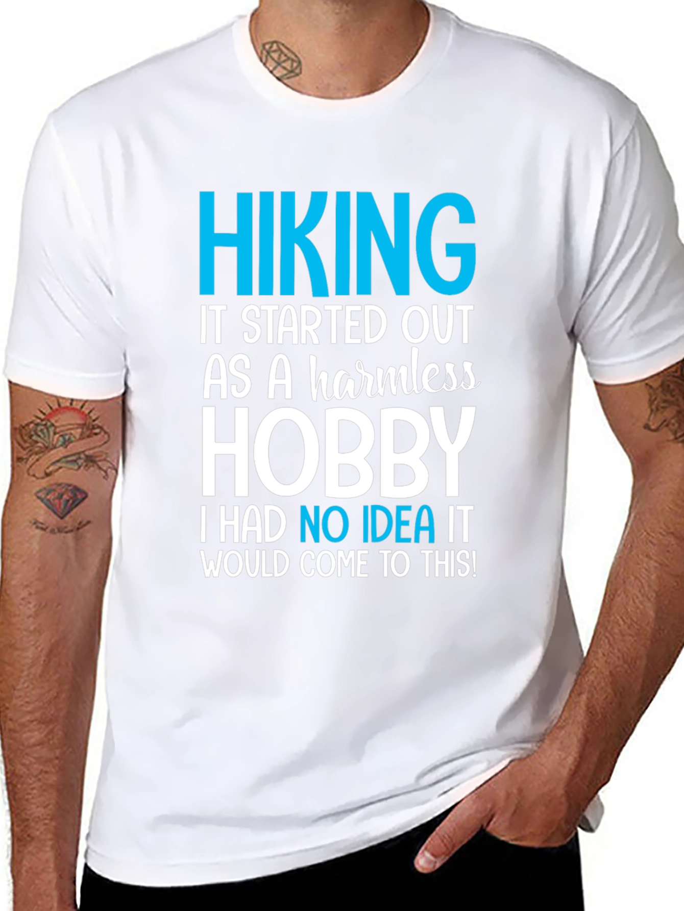 Hiking Hobby Graphic Tee - Black Casual T-Shirt
