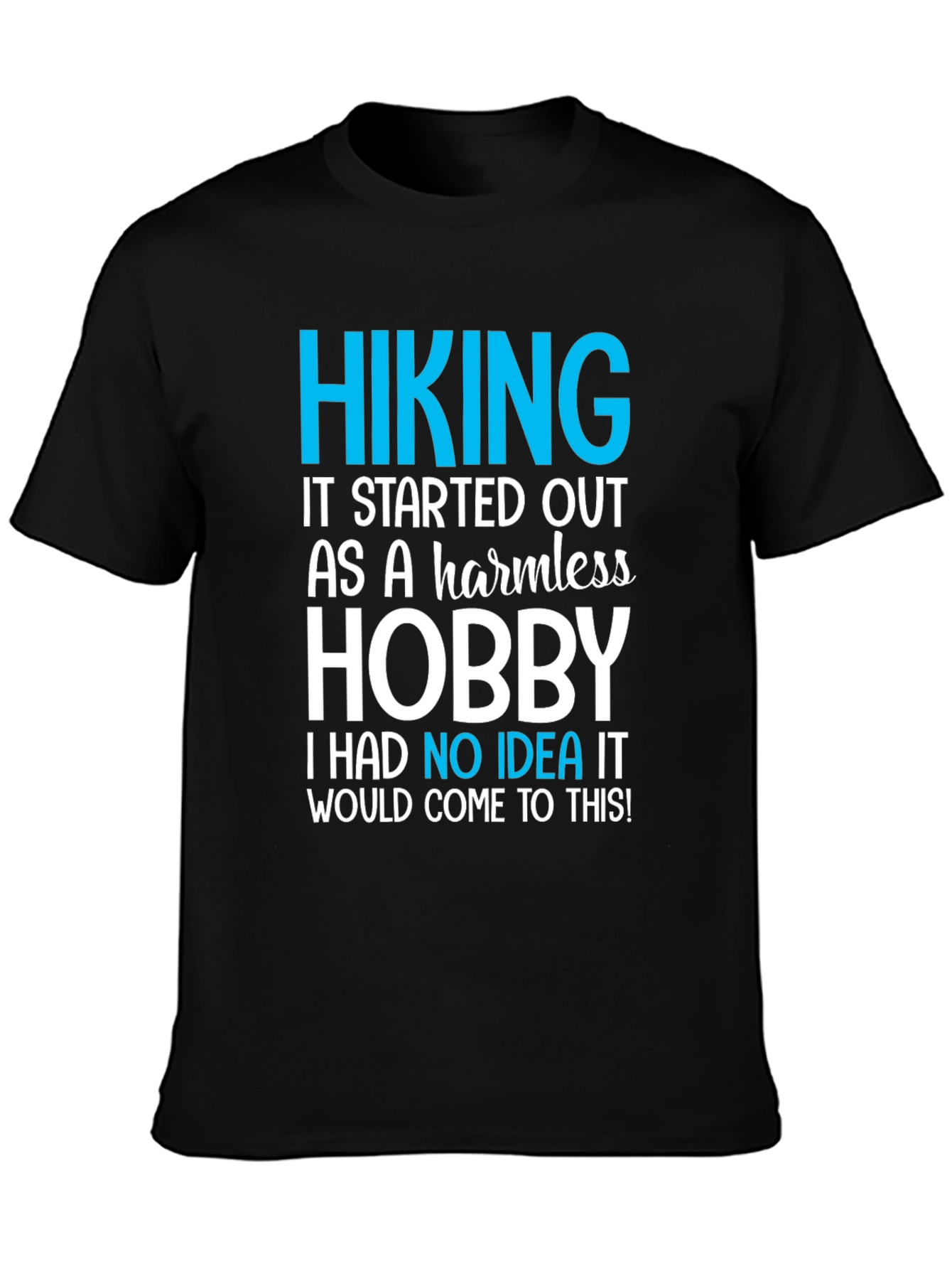 Hiking Hobby Graphic Tee - Black Casual T-Shirt