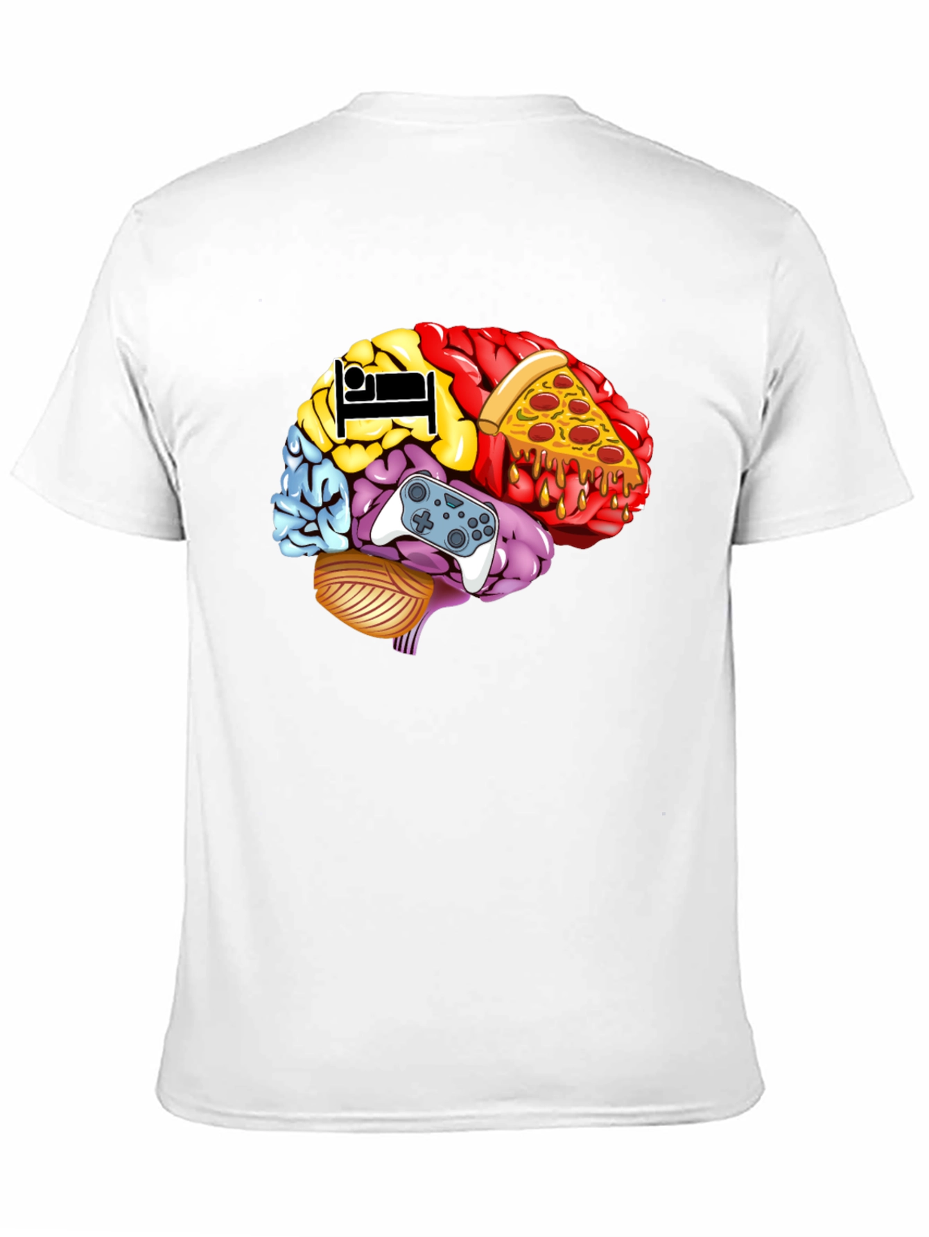Brain Food Gamer T-Shirt - Mens Black Graphic Tee