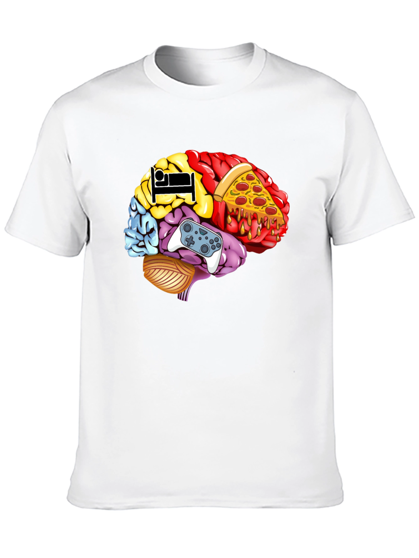 Brain Food Gamer T-Shirt - Mens Black Graphic Tee
